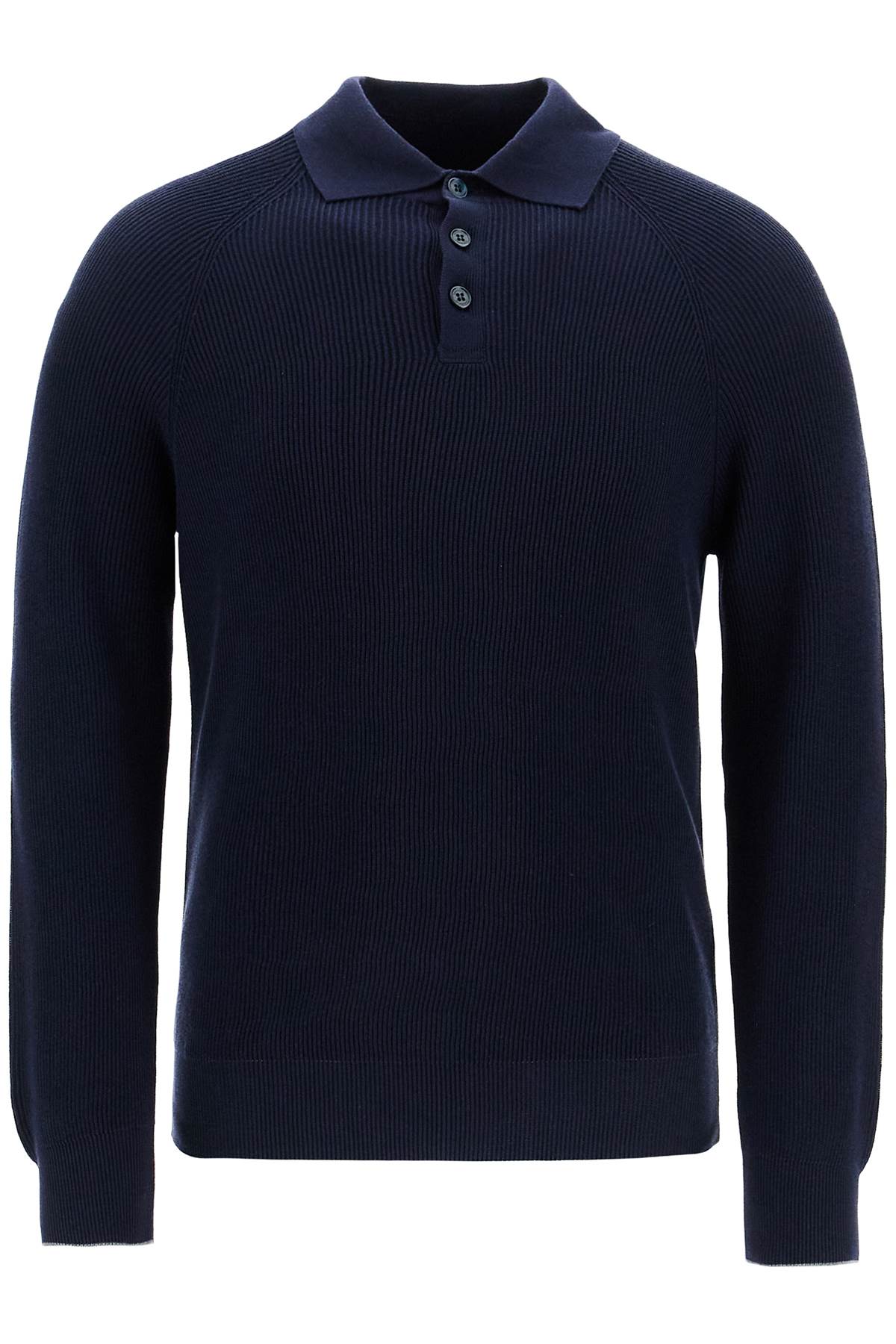 Brunello Cucinelli BRUNELLO CUCINELLI long-sleeved cotton knit polo shirt for men