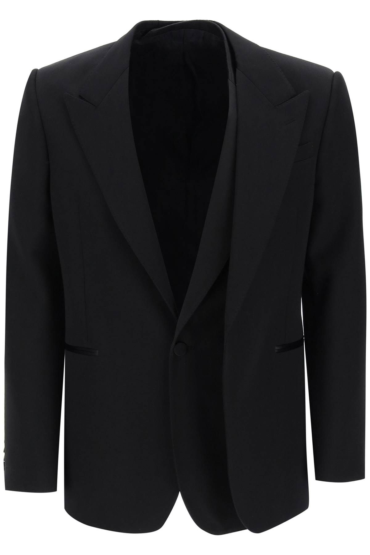 Alexander McQueen ALEXANDER MCQUEEN trompe l'oeil jacket in grain de poudre