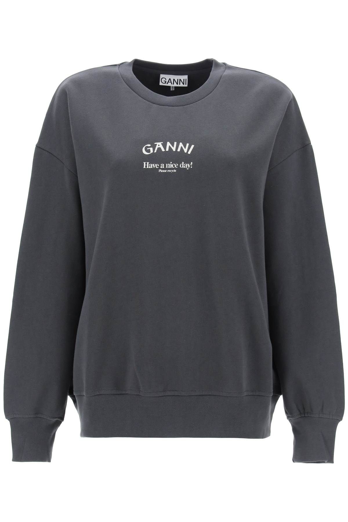 Ganni GANNI oversized sweatshirt with logo print