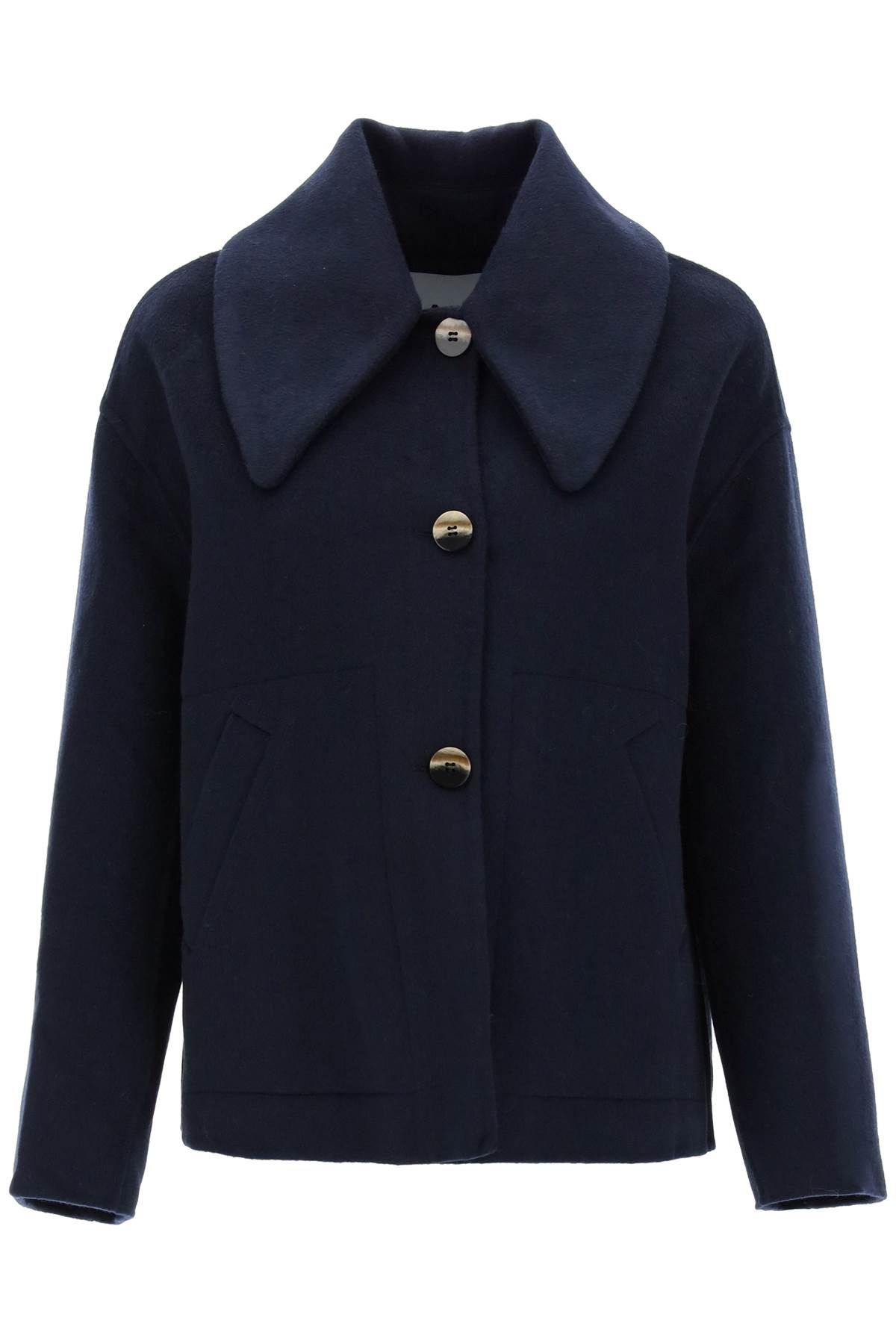 Ganni GANNI peacoat with maxi collar