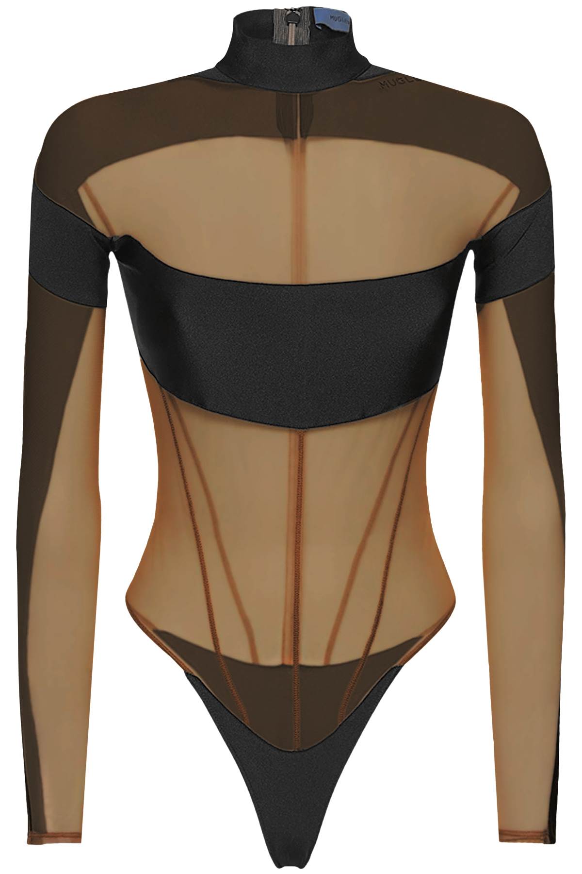 Mugler MUGLER long sleeve illusion bodysuit