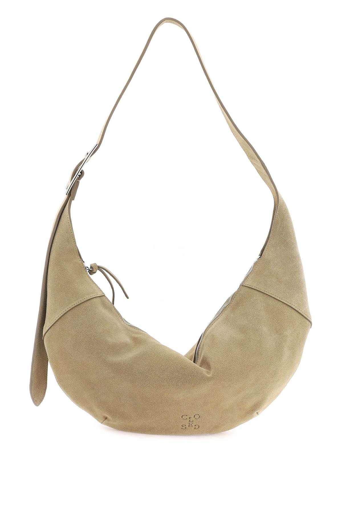 CLOSED CLOSED suede halfmoon hobo leather bag