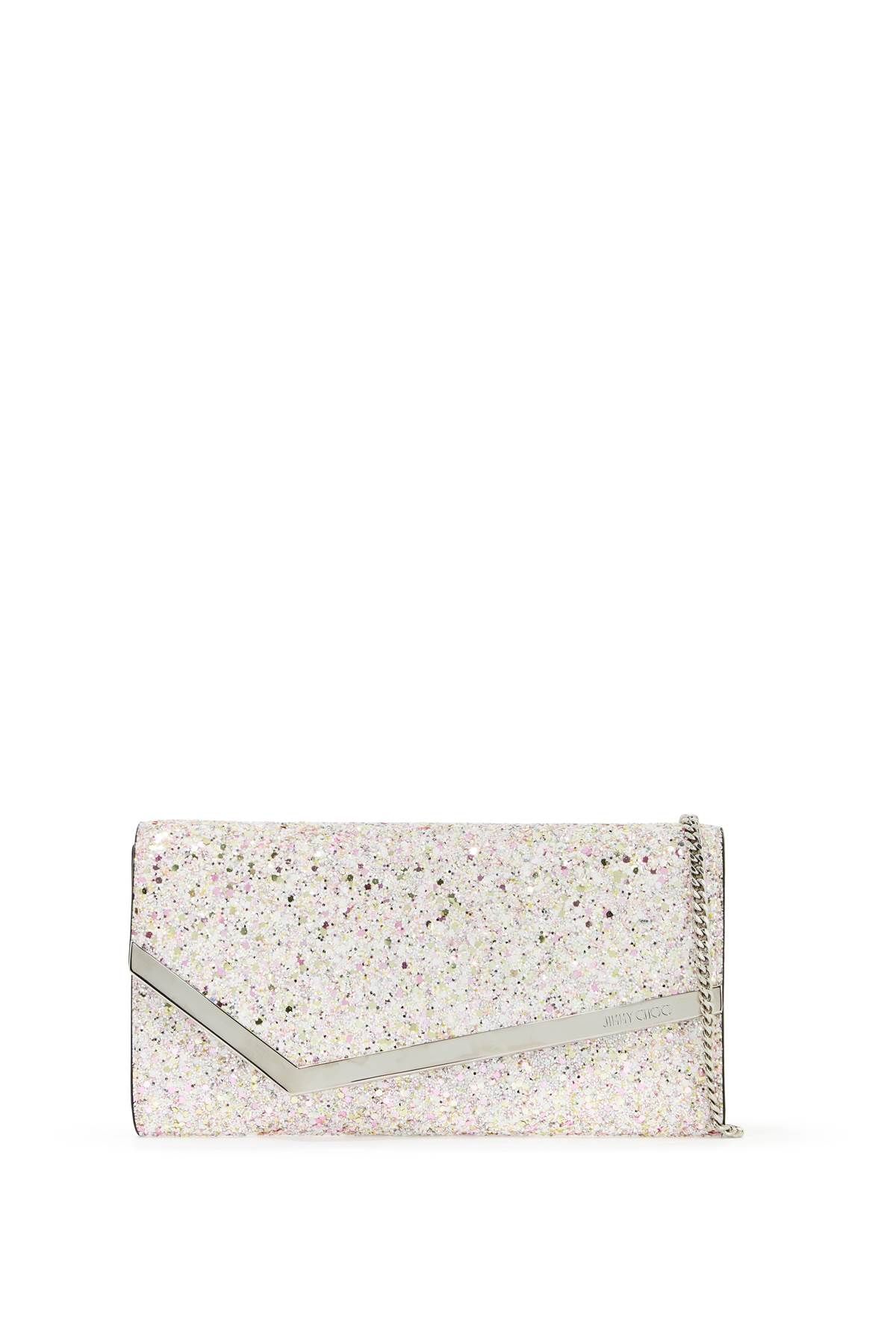 Jimmy Choo JIMMY CHOO glittered fabric emmie clutch