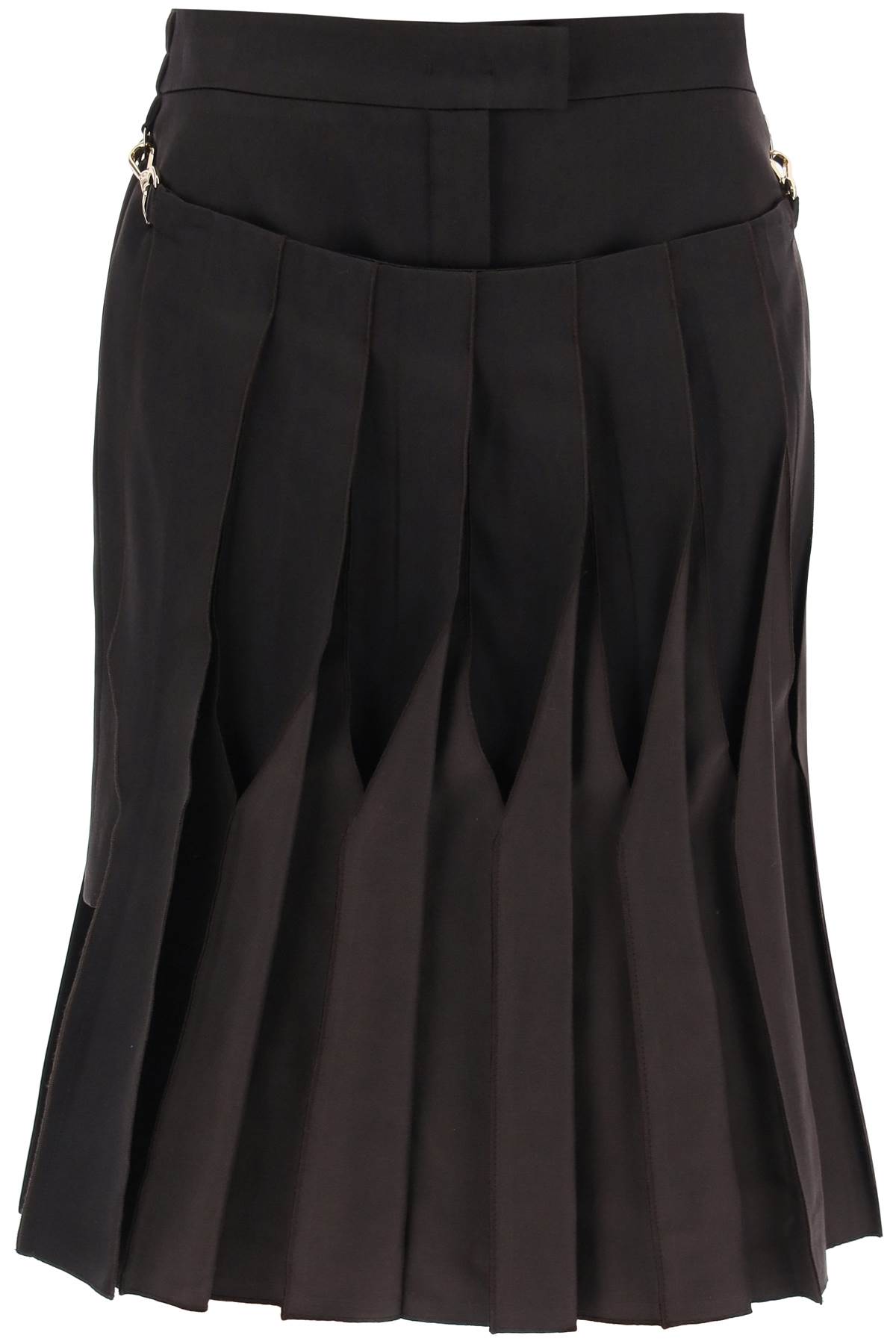 FENDI FENDI duchesse skirt with pleated panel