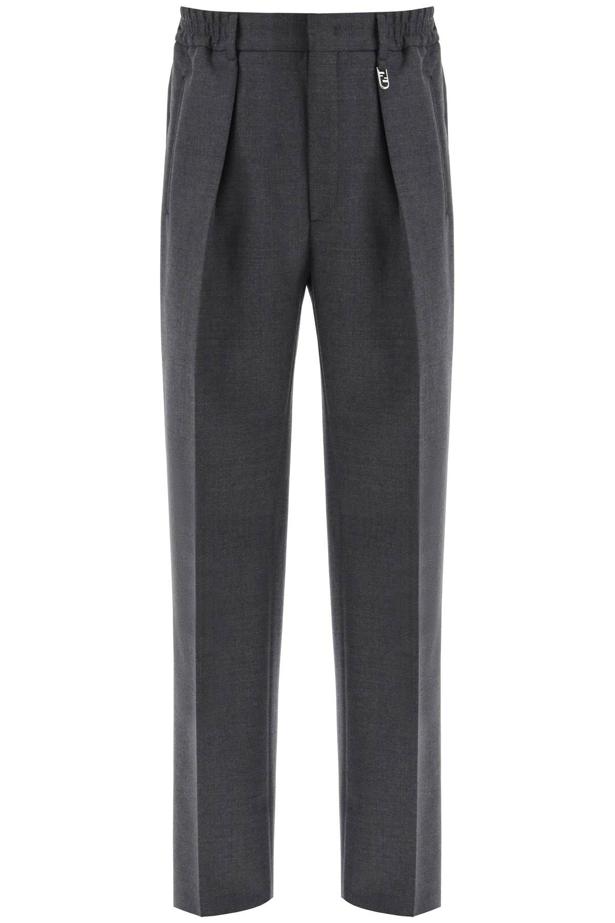 FENDI FENDI single pleat merino wool trousers