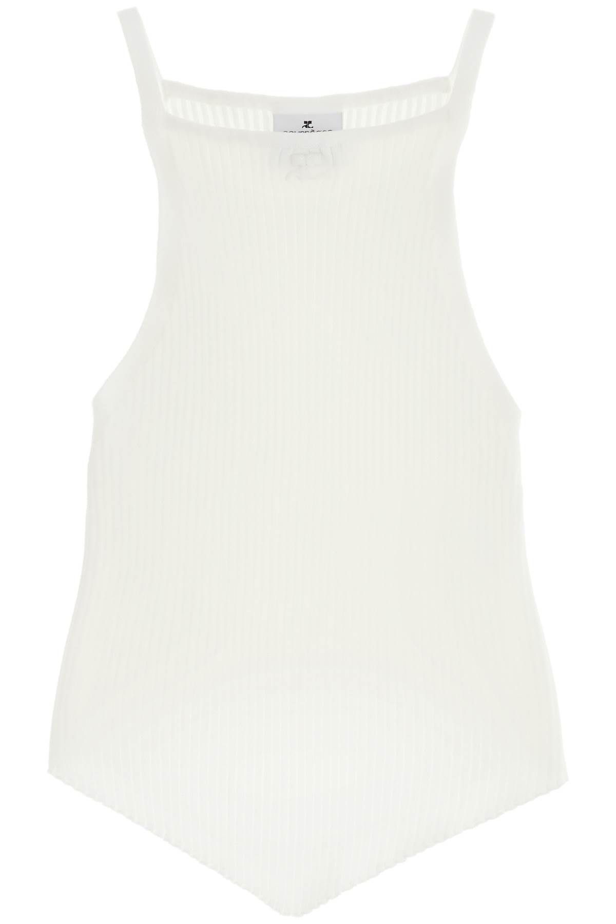 Courrèges COURREGES "ribbed knit tank top with pointed hem