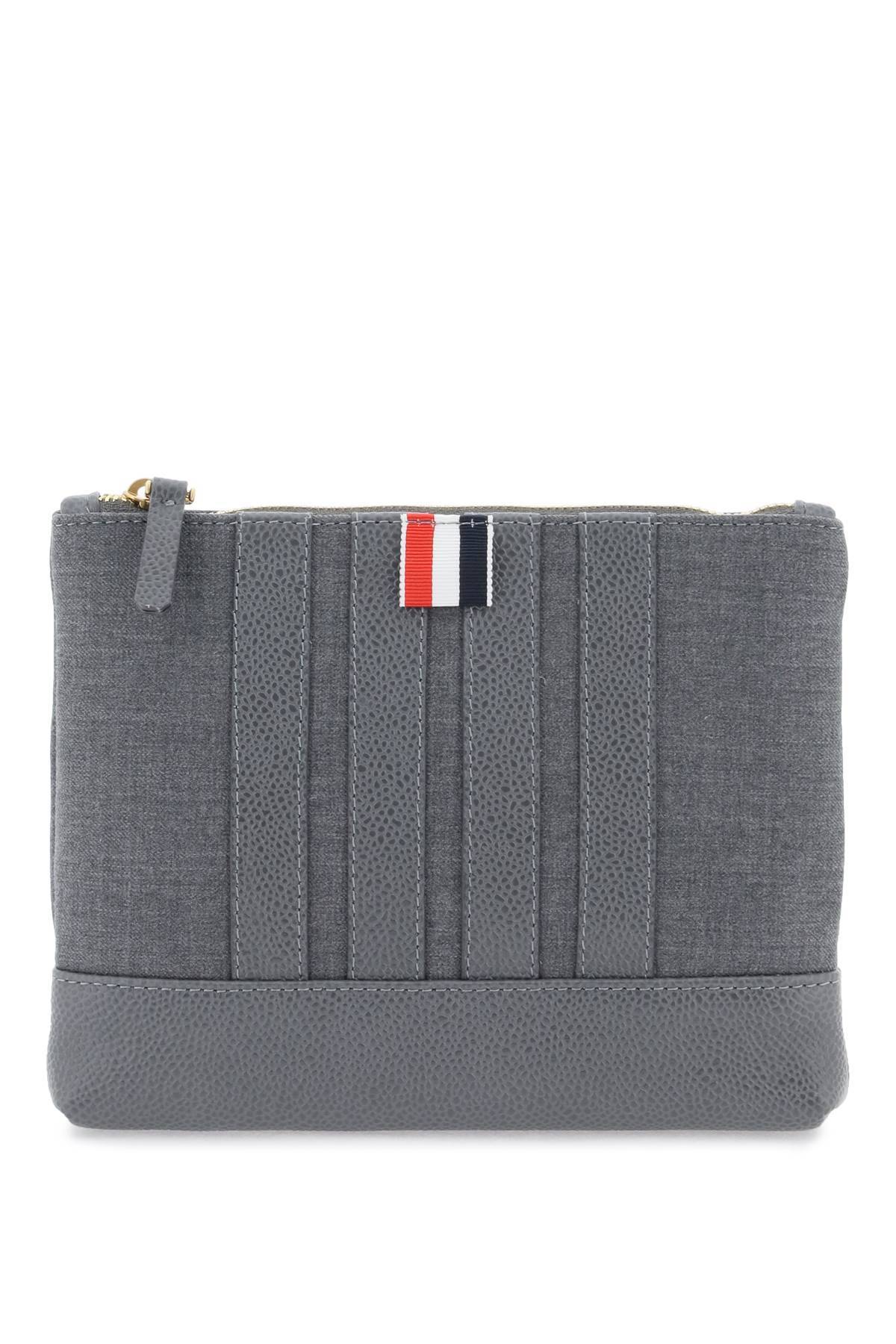 Thom Browne THOM BROWNE wool 4-bar small pouch