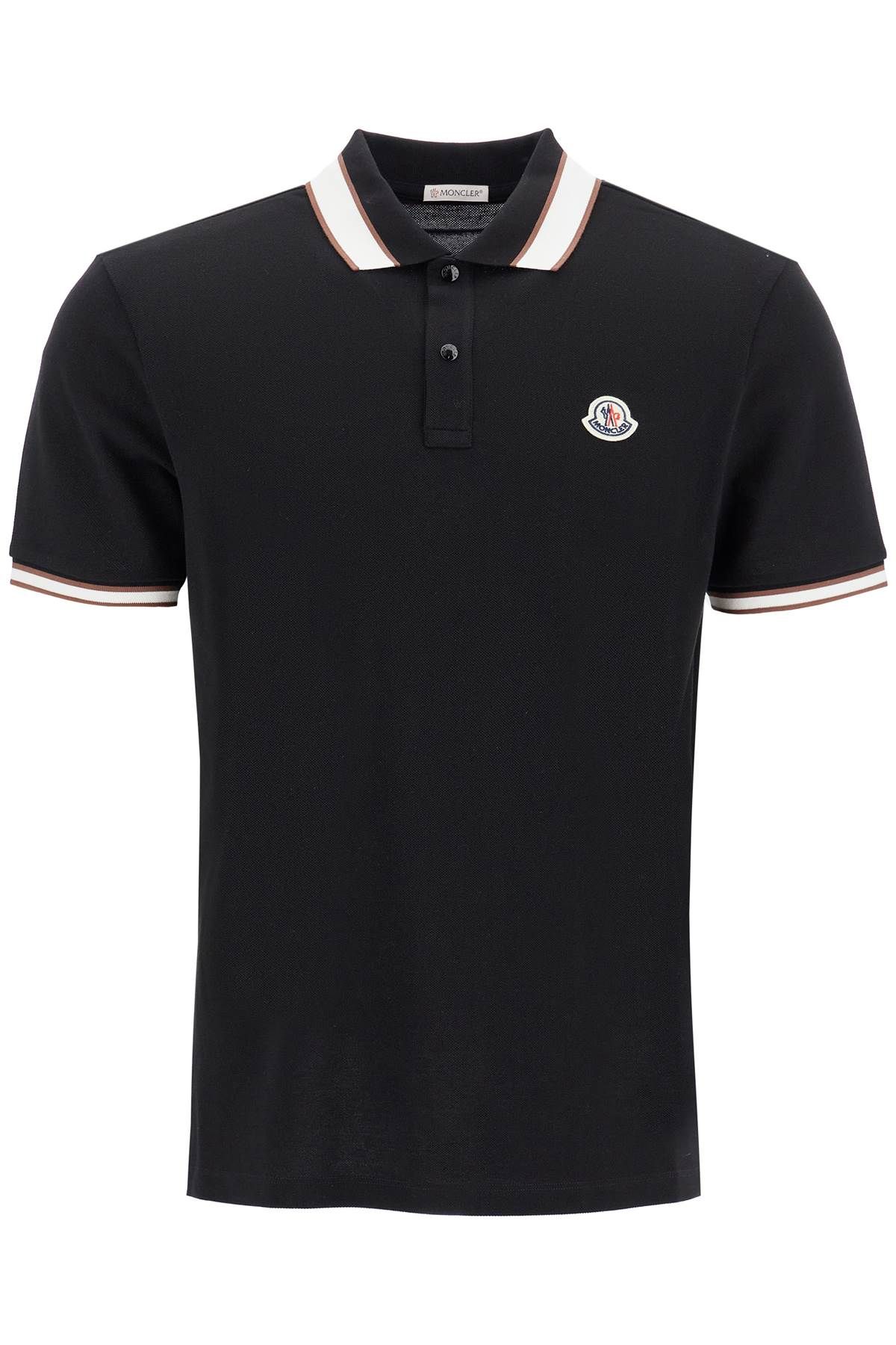 Moncler MONCLER striped polo shirt with detailed accents