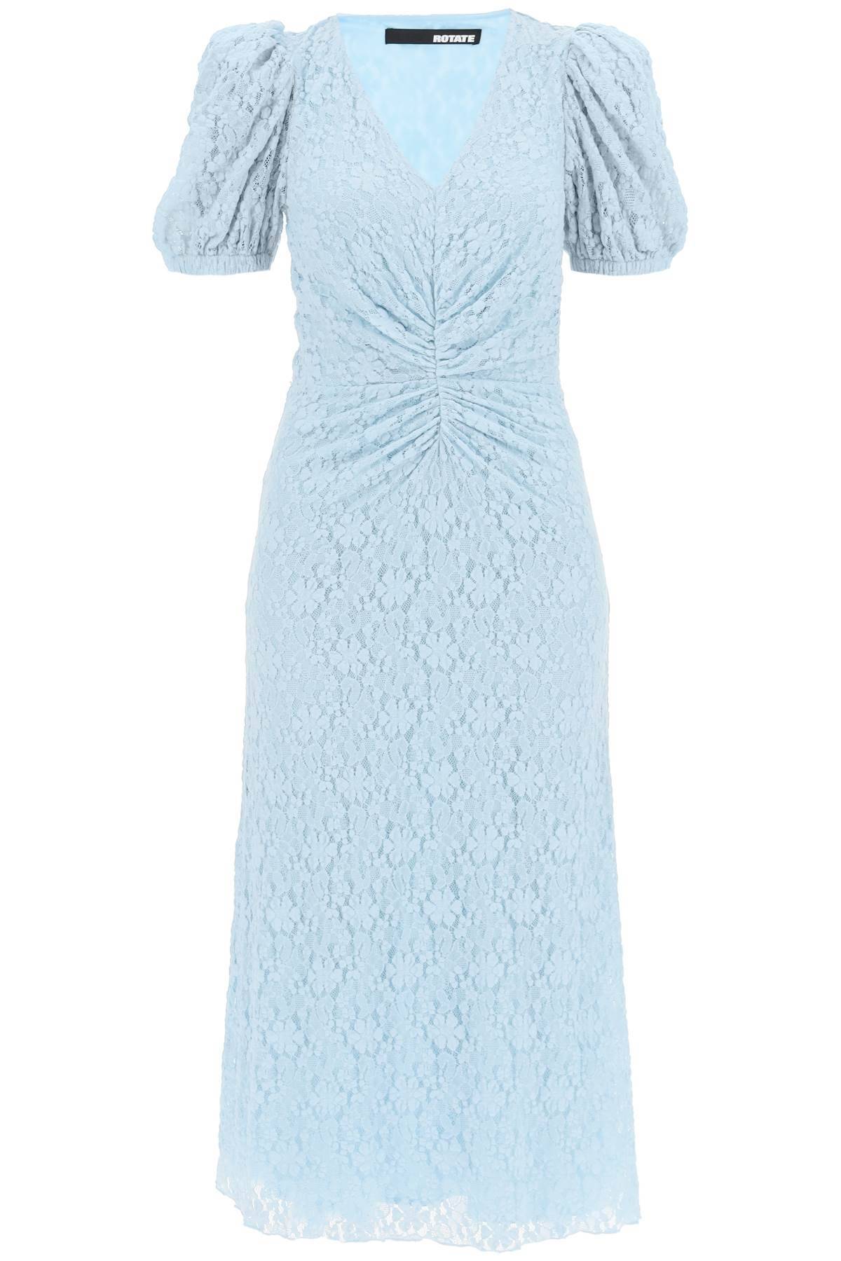 Rotate ROTATE midi lace dress with puffed sleeves