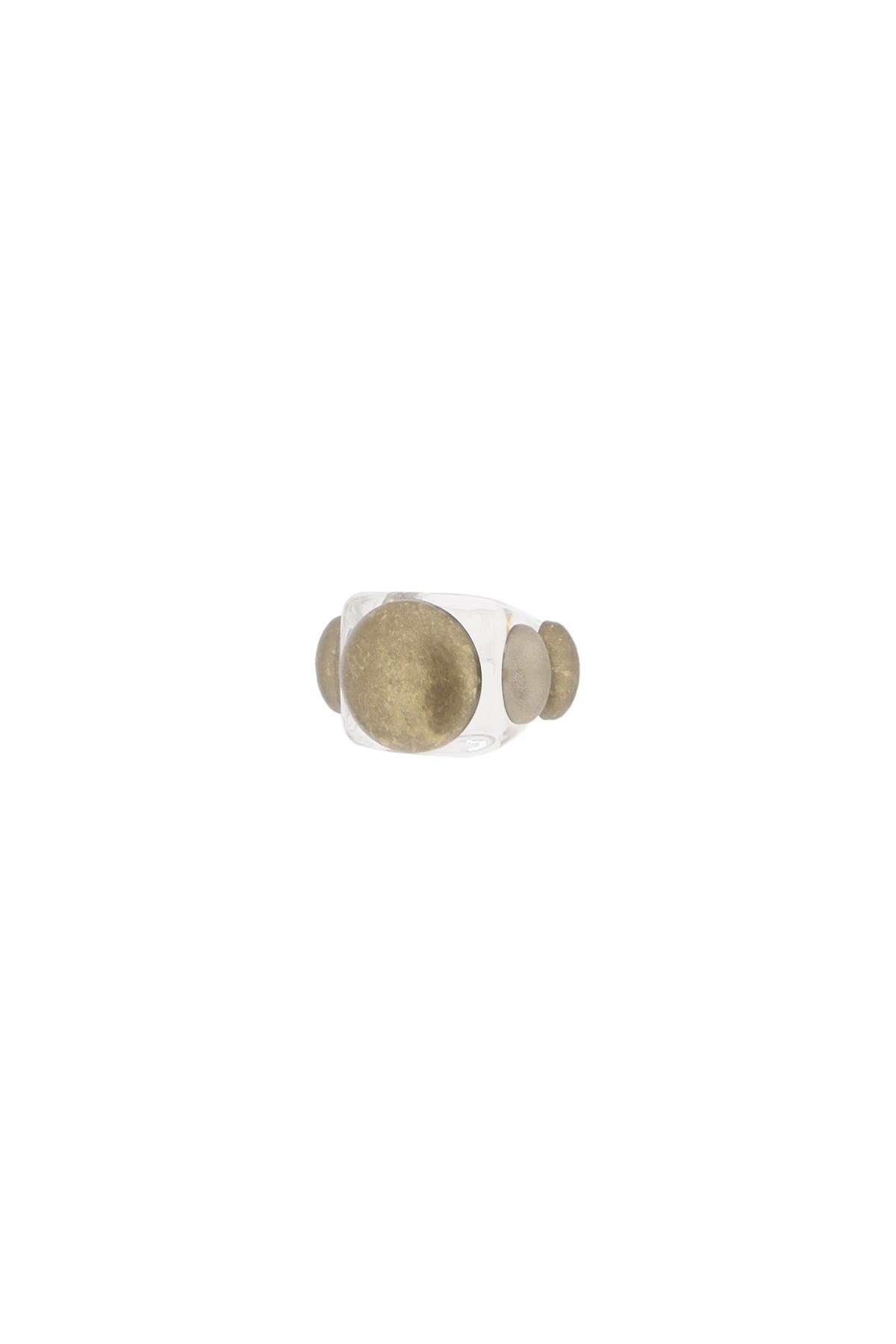 LA MANSO LA MANSO crystal aged gold ring