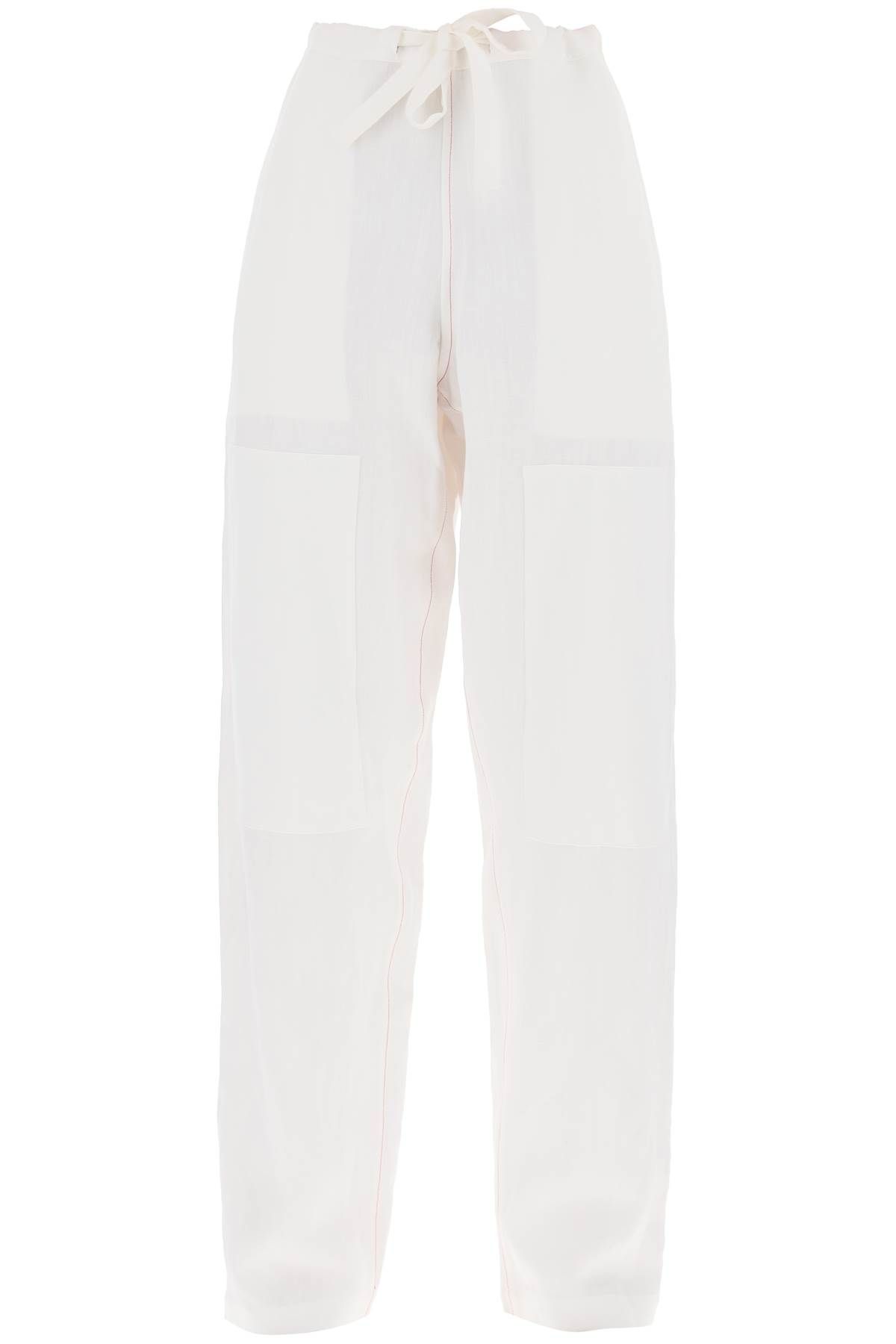 Ferragamo FERRAGAMO work linen blend pants with patchwork