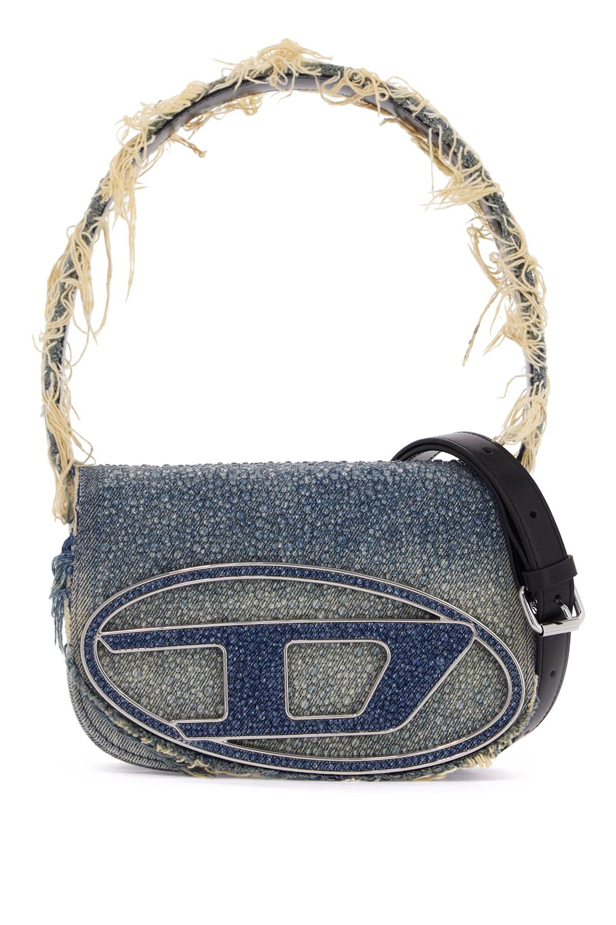 Diesel DIESEL 1dr denim and crystal shoulder bag