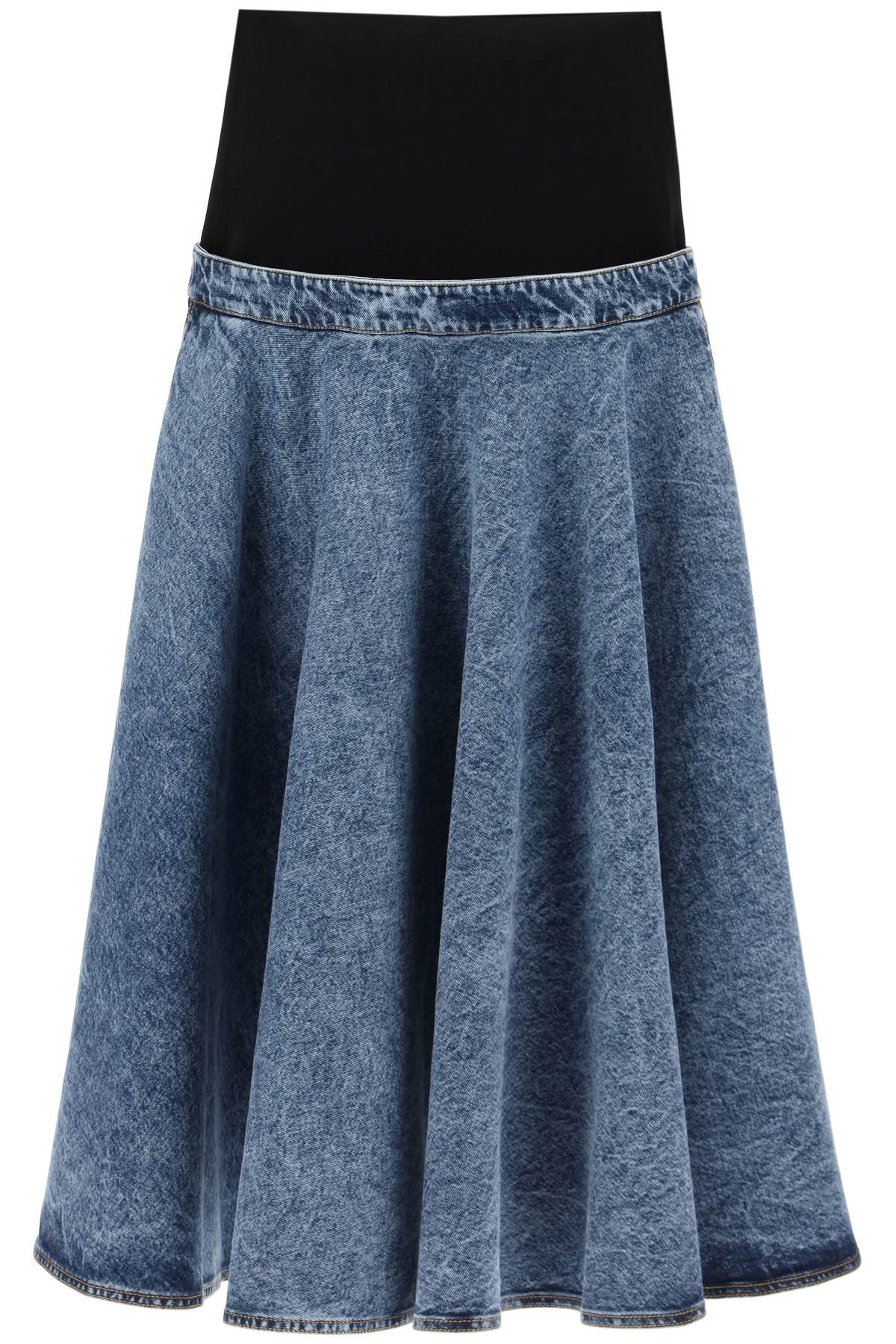 Alaïa ALAIA denim skirt with ruffle hem