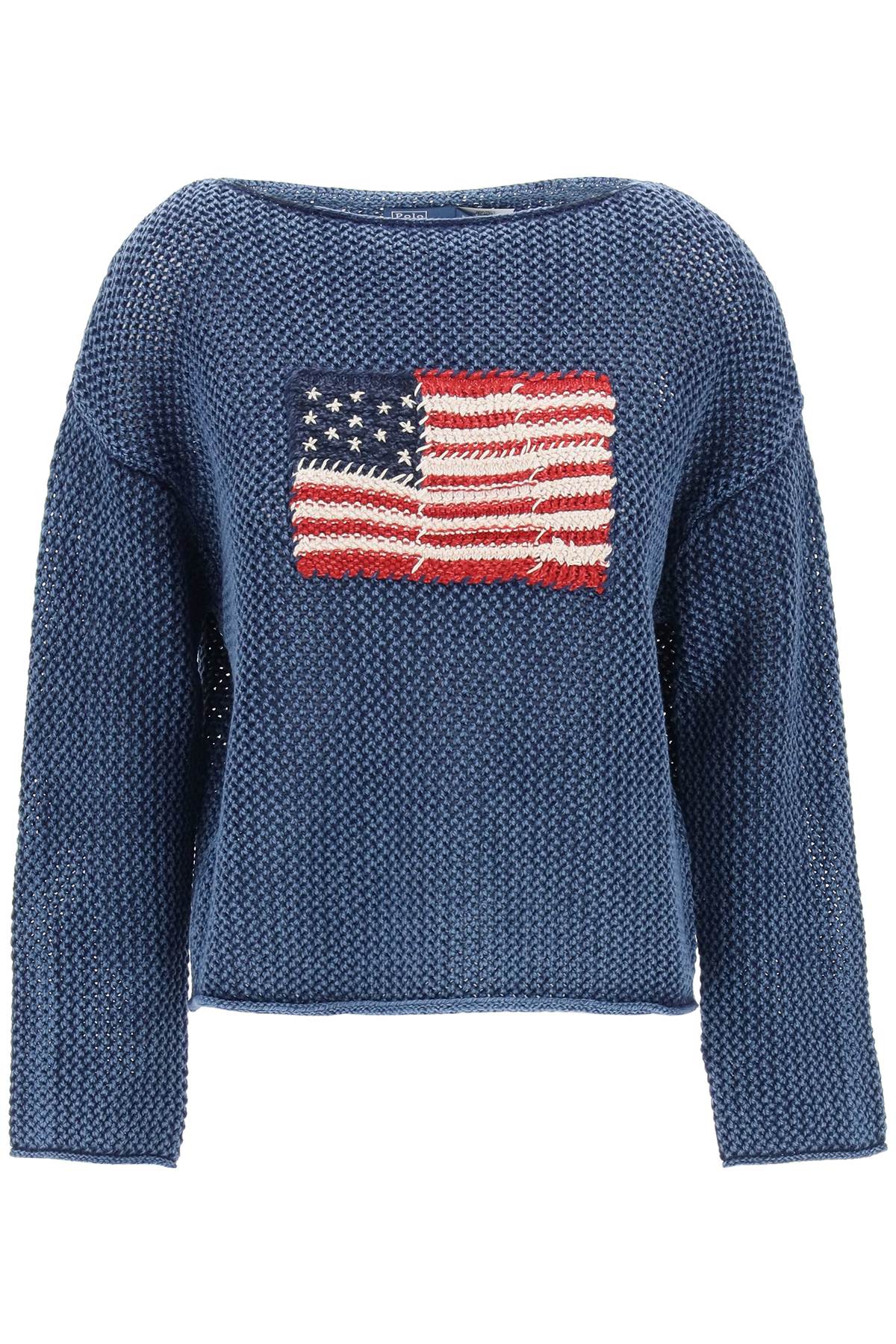 Polo Ralph Lauren POLO RALPH LAUREN "pointelle knit pullover with embroidered flag