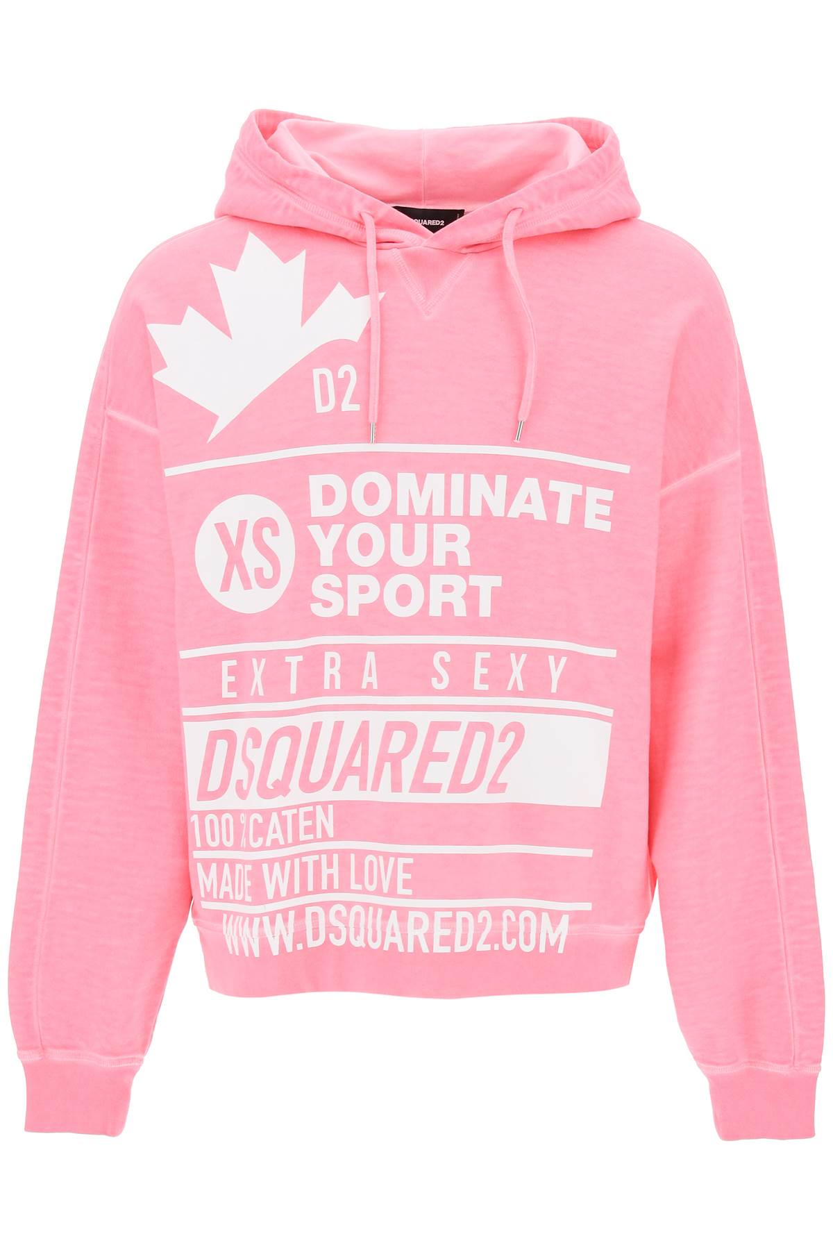 Dsquared2 DSQUARED2 printed hoodie with burbs fit hood