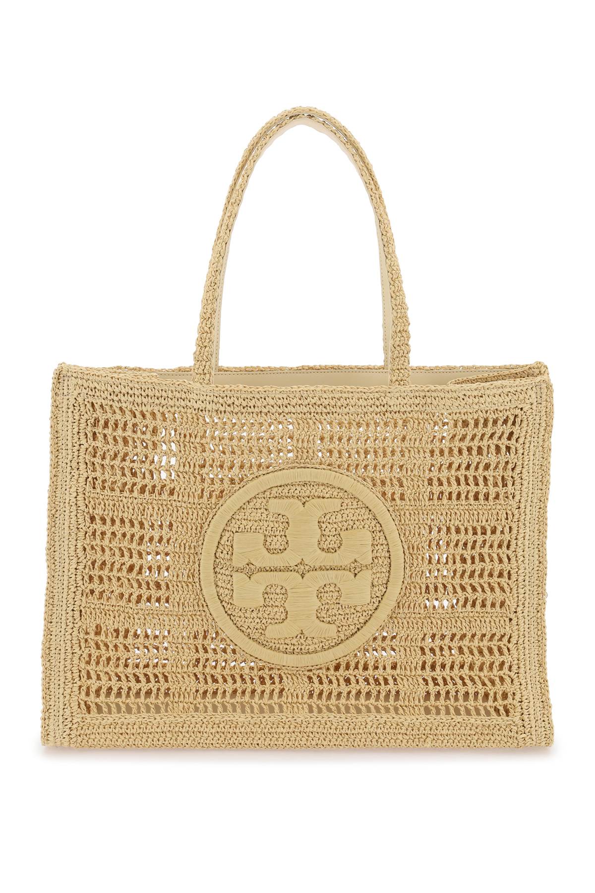 Tory Burch TORY BURCH ella crochet raffia tote bag in