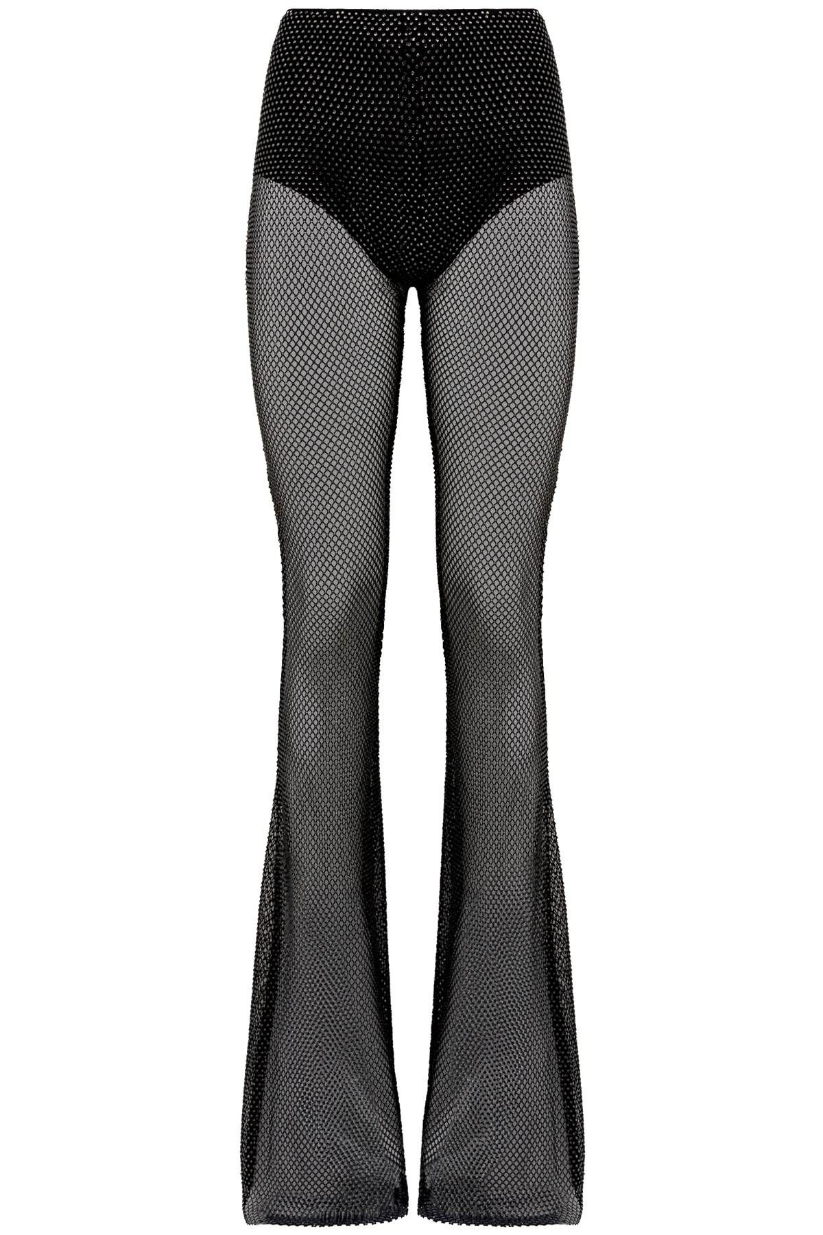 GIUSEPPE DI MORABITO GIUSEPPE DI MORABITO rhinestone-studded fishnet knit pants