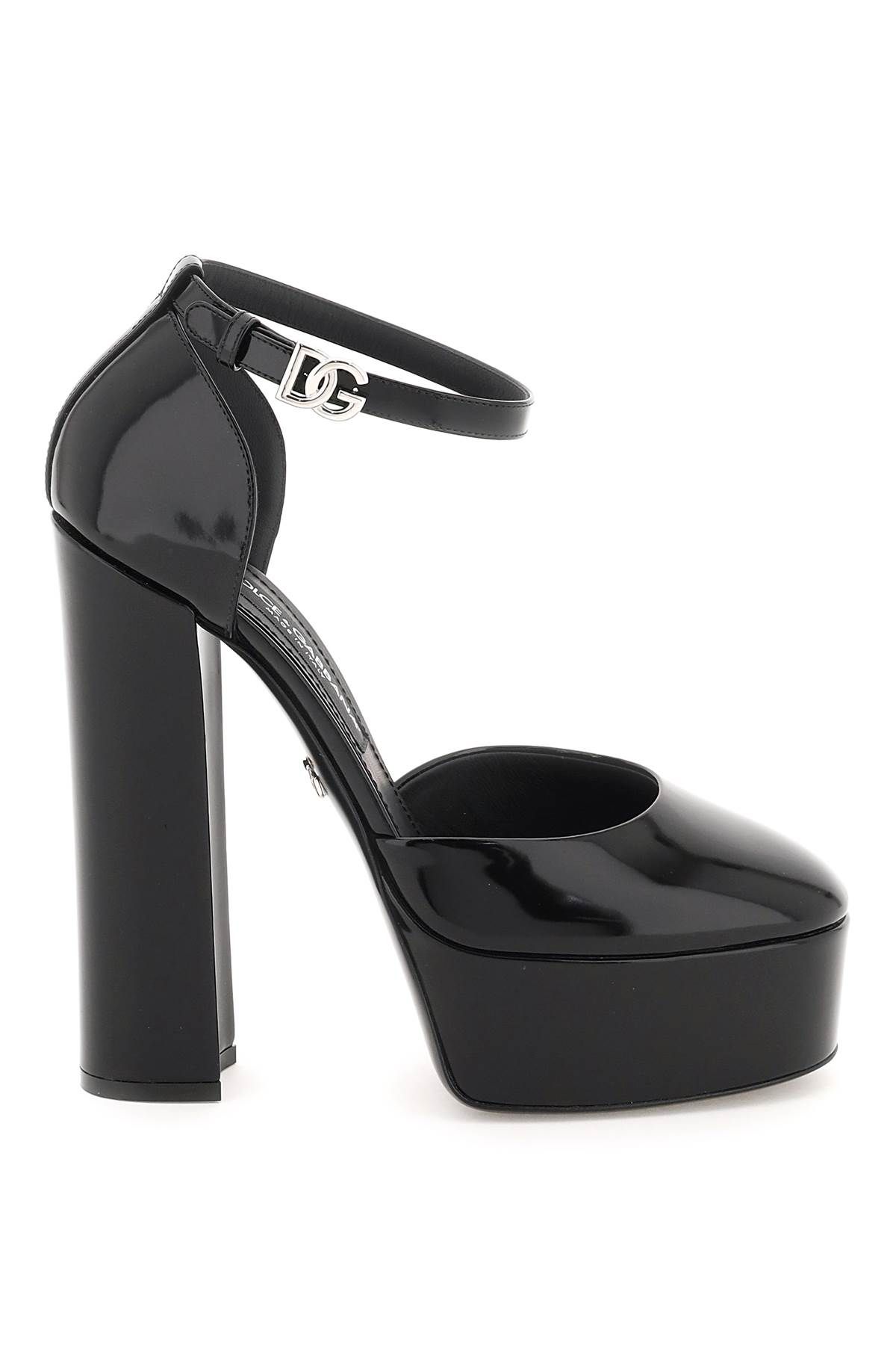 Dolce & Gabbana DOLCE & GABBANA polished leather platform pumps