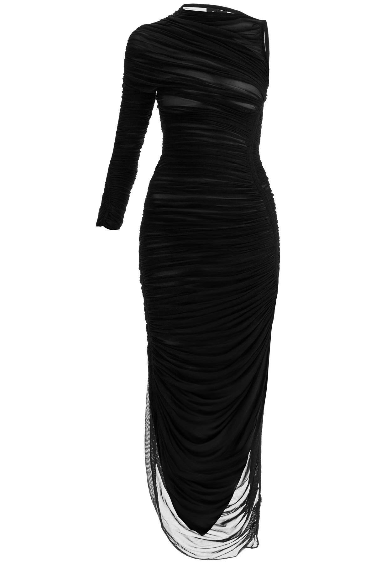 Mugler MUGLER asymmetric mesh dress in italian