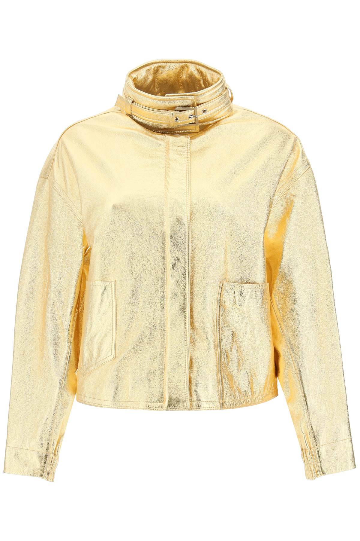 SAKS POTTS SAKS POTTS 'houston' gold-laminated leather bomber jacket