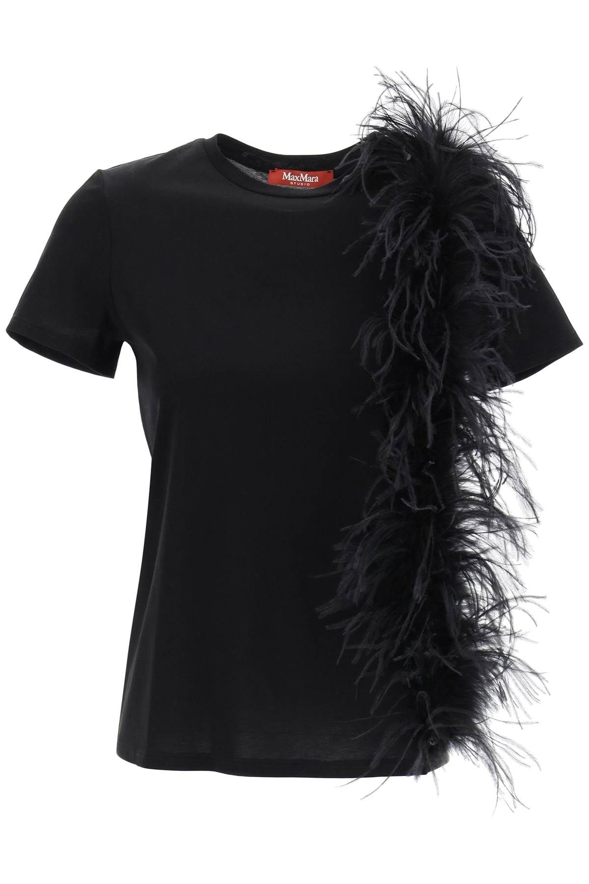 MAX MARA STUDIO MAX MARA STUDIO lappole feather t-shirt