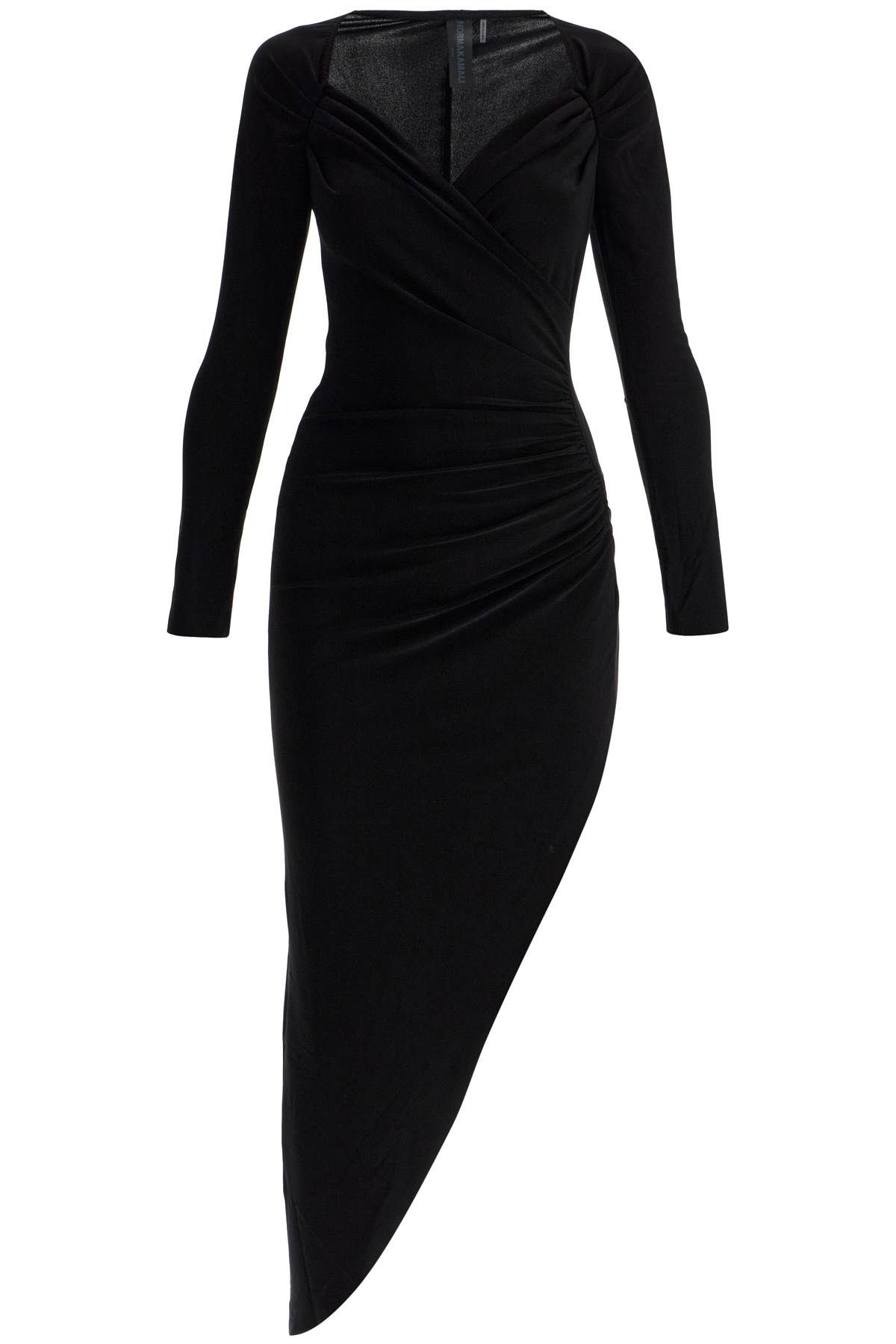 Norma Kamali NORMA KAMALI asymmetric draped jersey stretch dress in