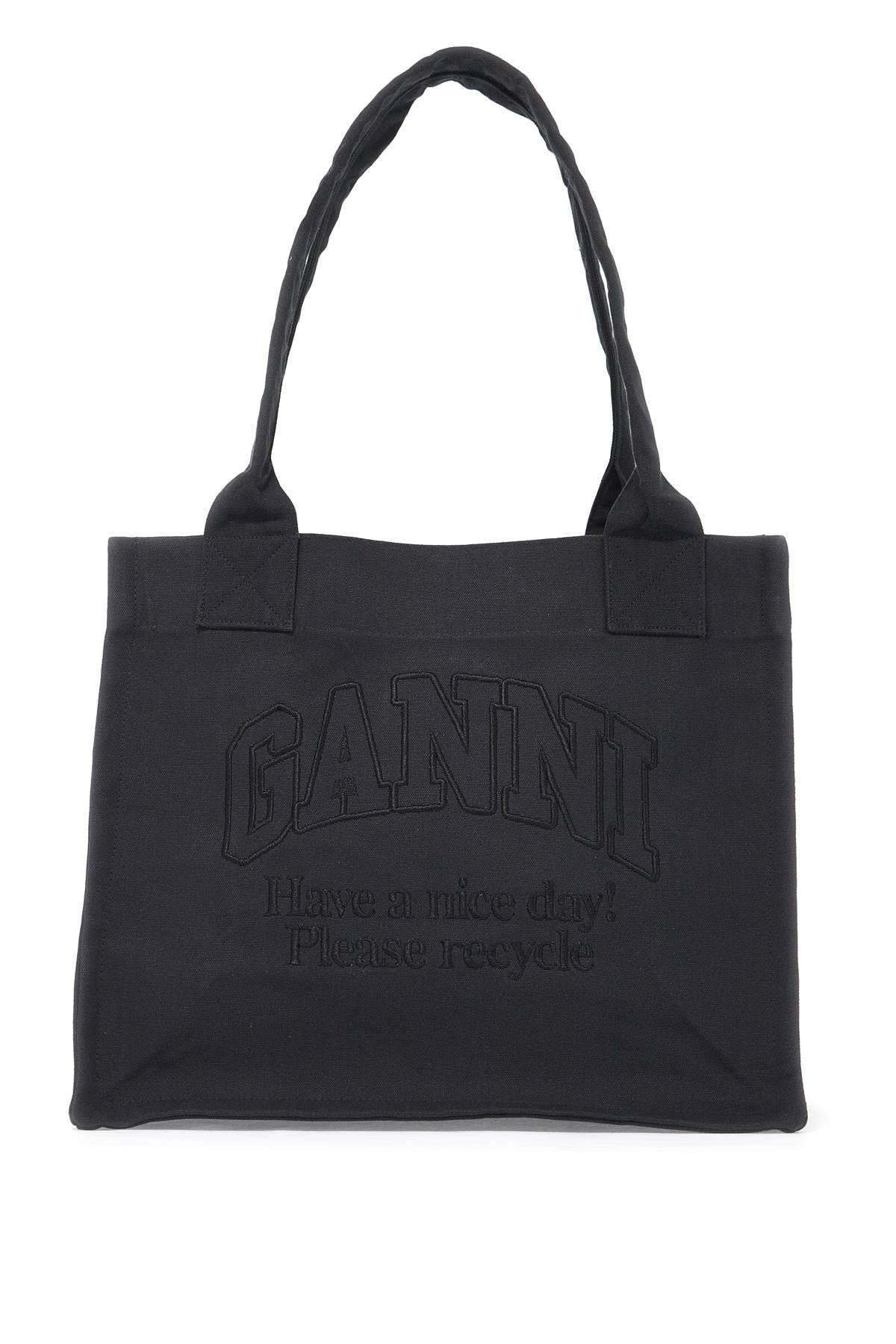 Ganni GANNI recycled cotton tote bag in