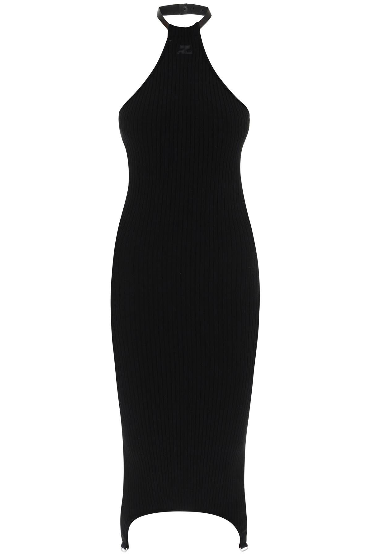 Courrèges COURREGES sheath midi dress in rib knit