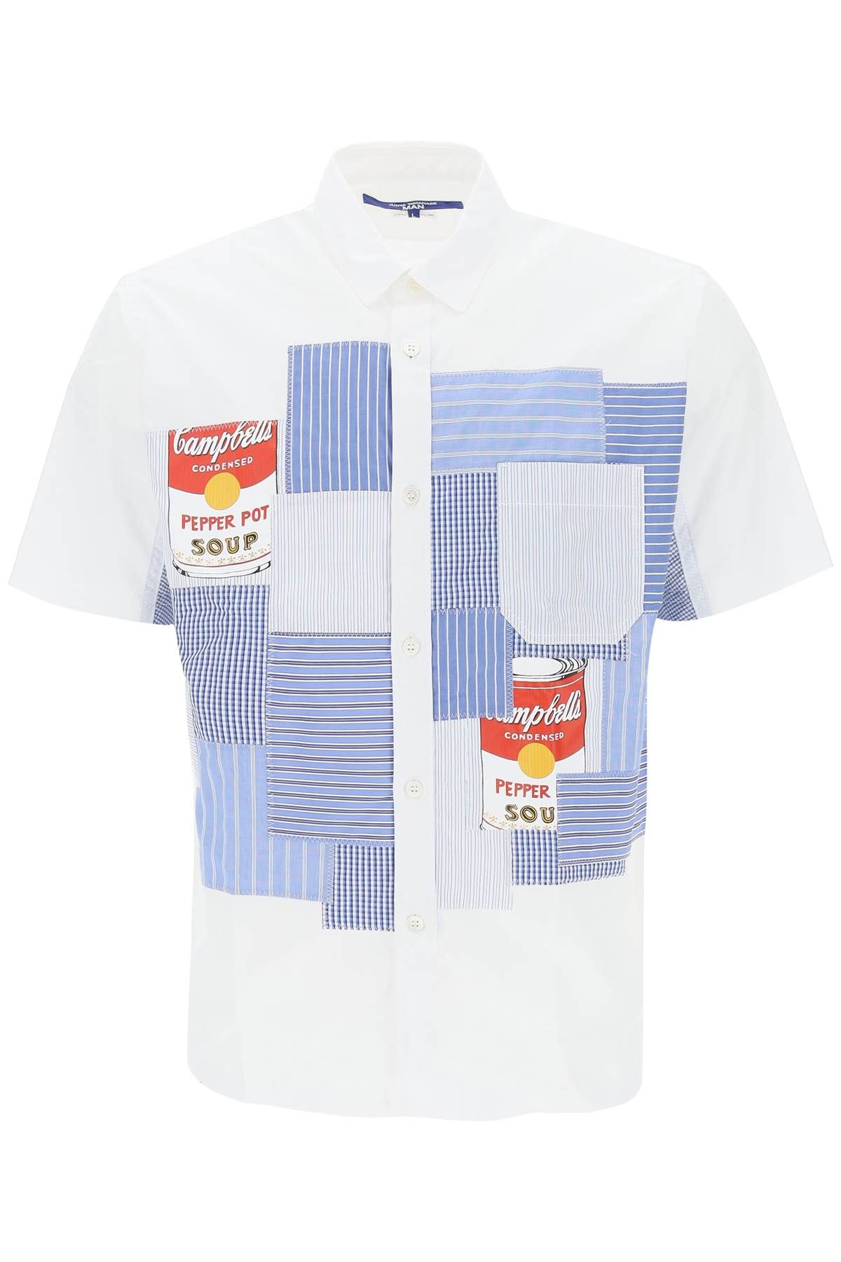 Junya Watanabe JUNYA WATANABE short sleeve patchwork shirt