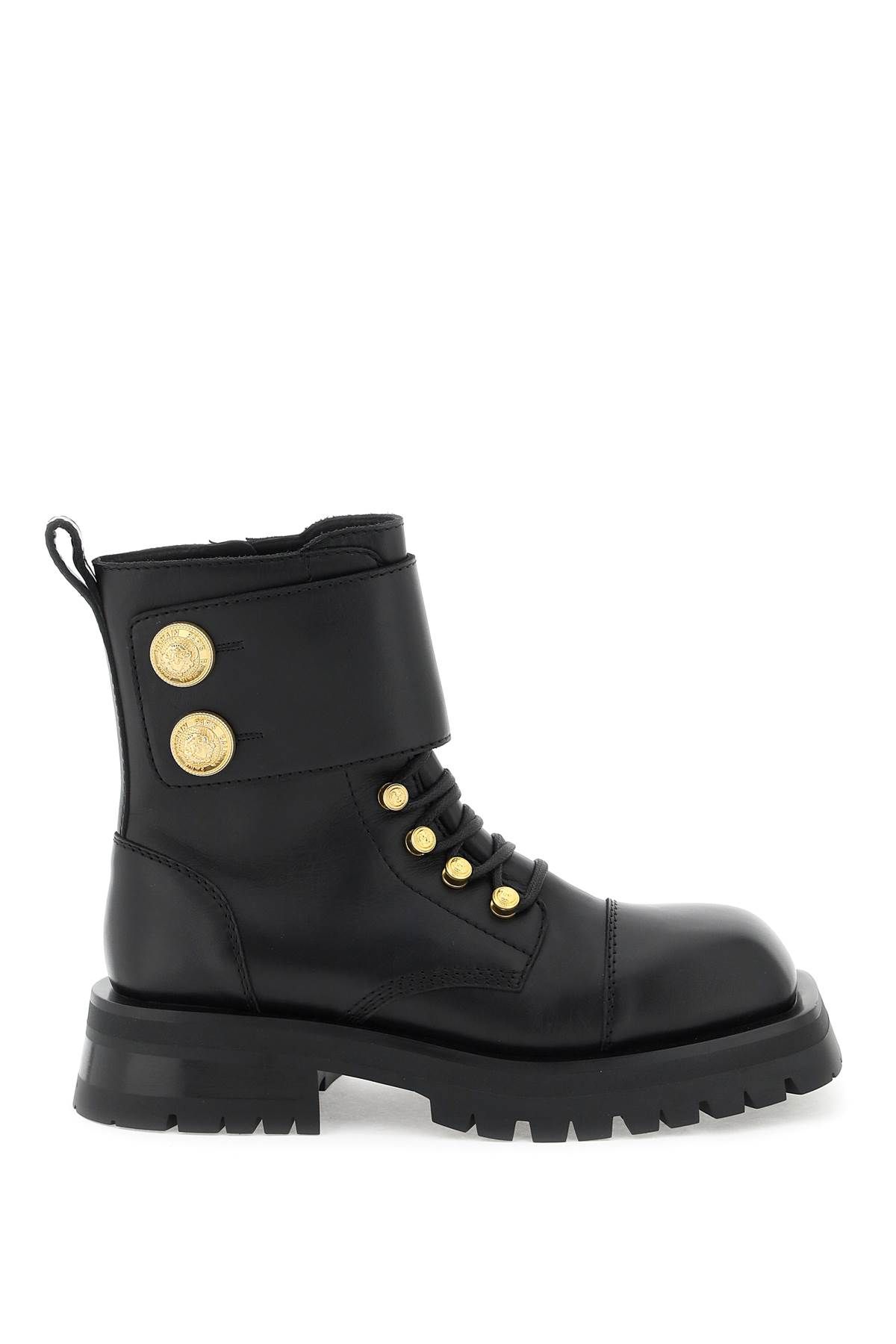 Balmain BALMAIN leather ranger boots with maxi buttons