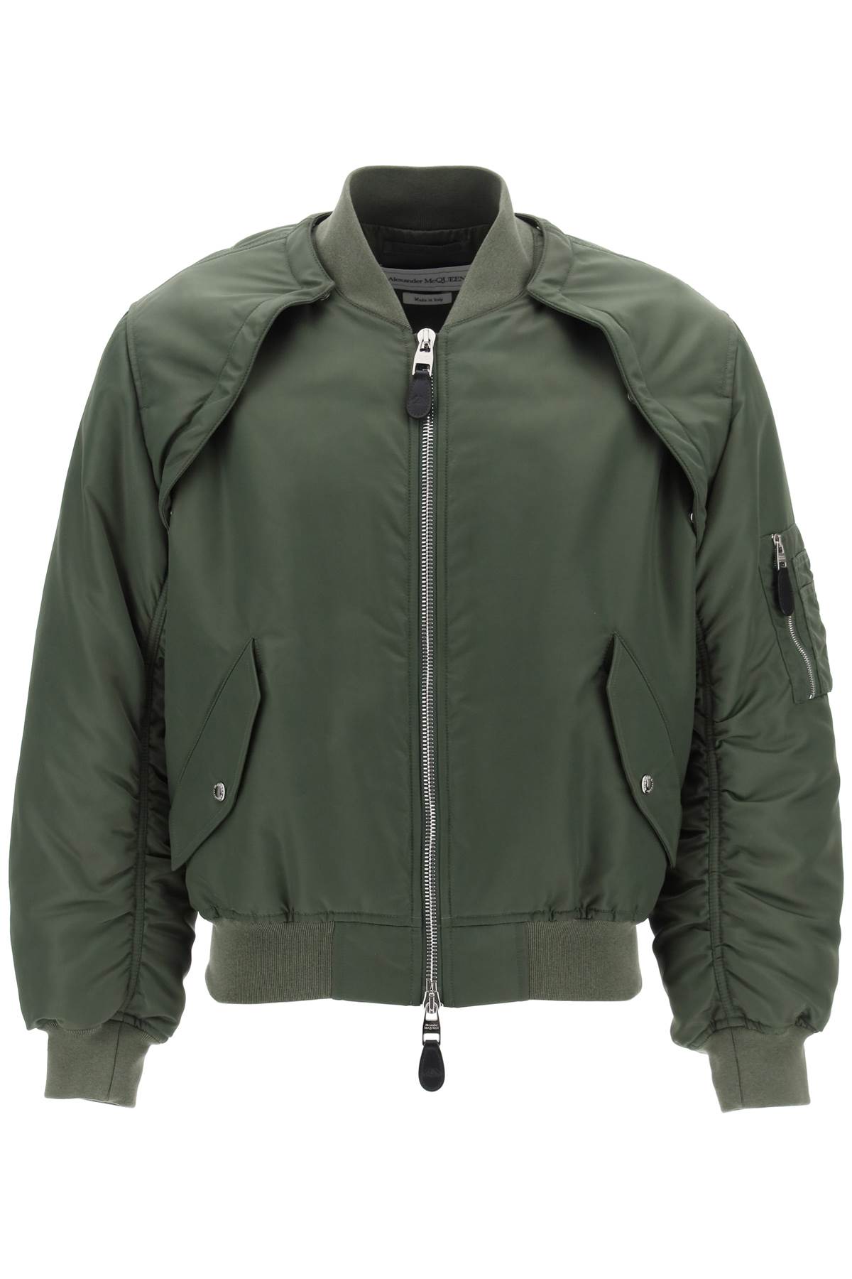 Alexander McQueen ALEXANDER MCQUEEN convertible bomber jacket in nylon satin