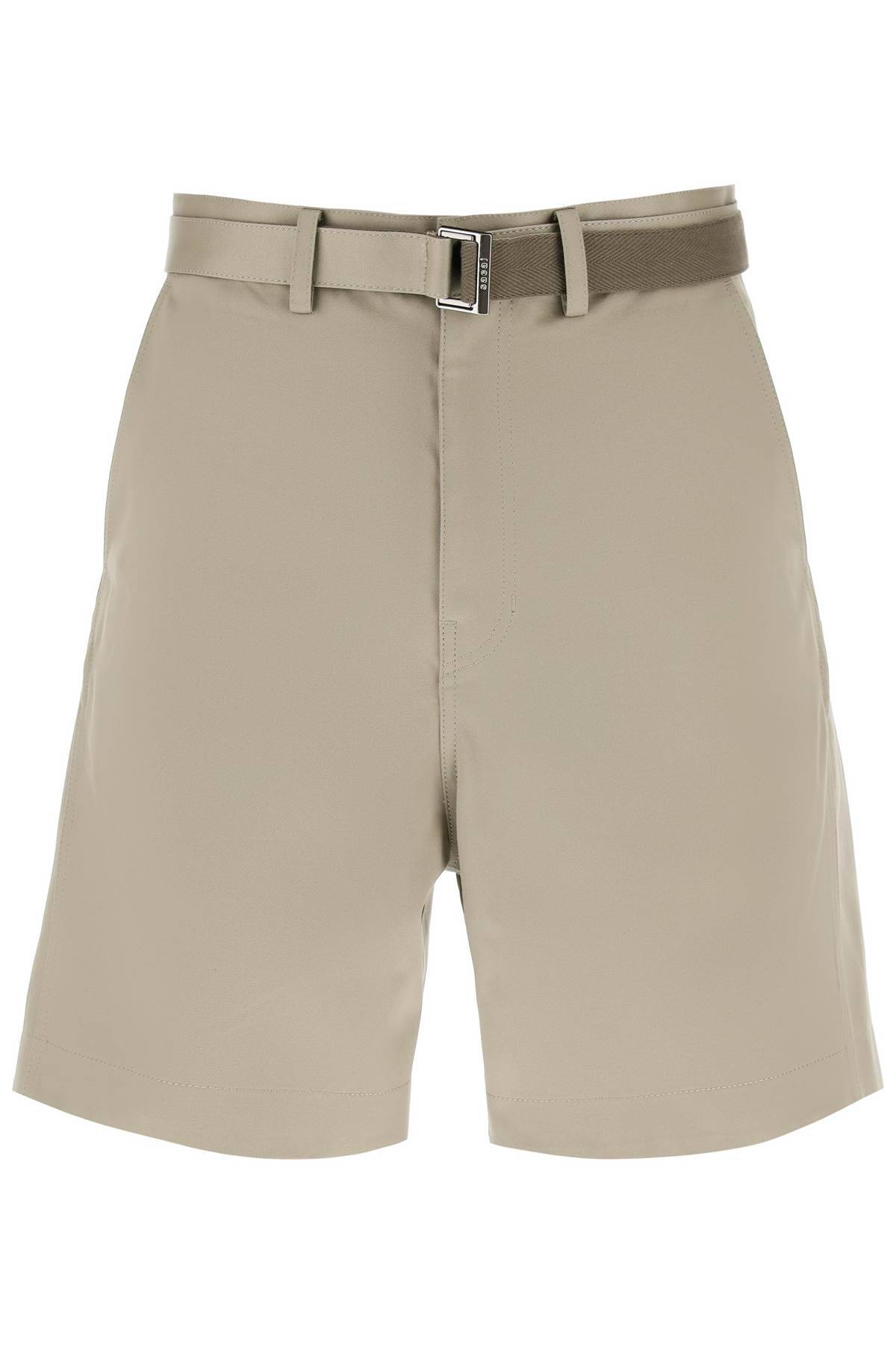 Sacai SACAI cotton belted shorts