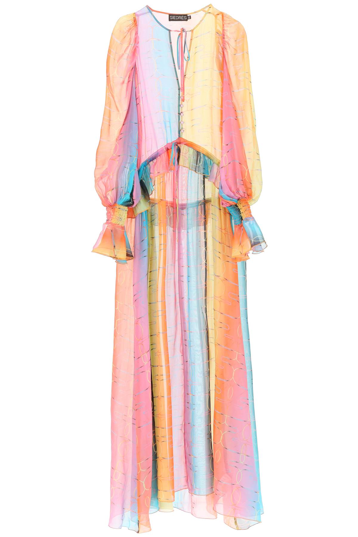 SIEDRES SIEDRES 'alora' long silk chiffon dress