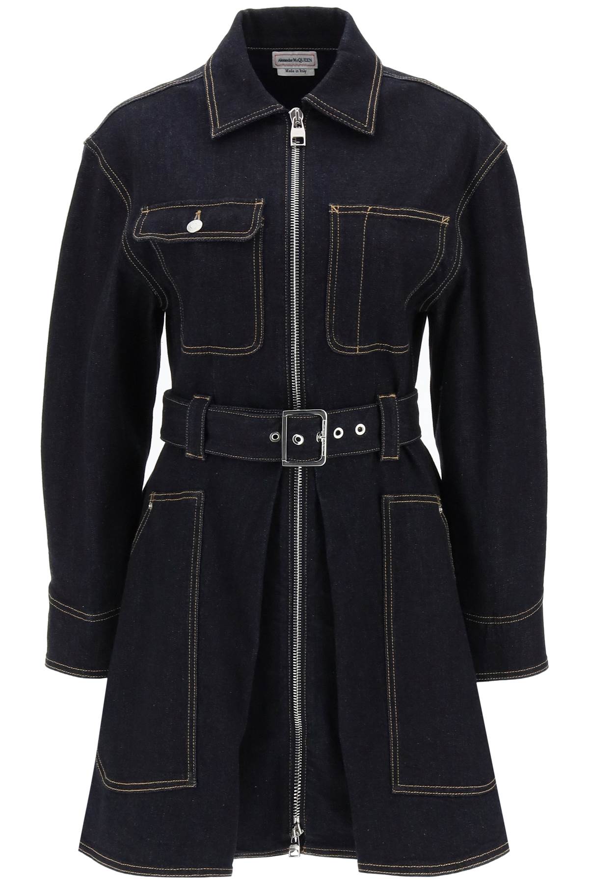 Alexander McQueen ALEXANDER MCQUEEN mini utility dress in denim