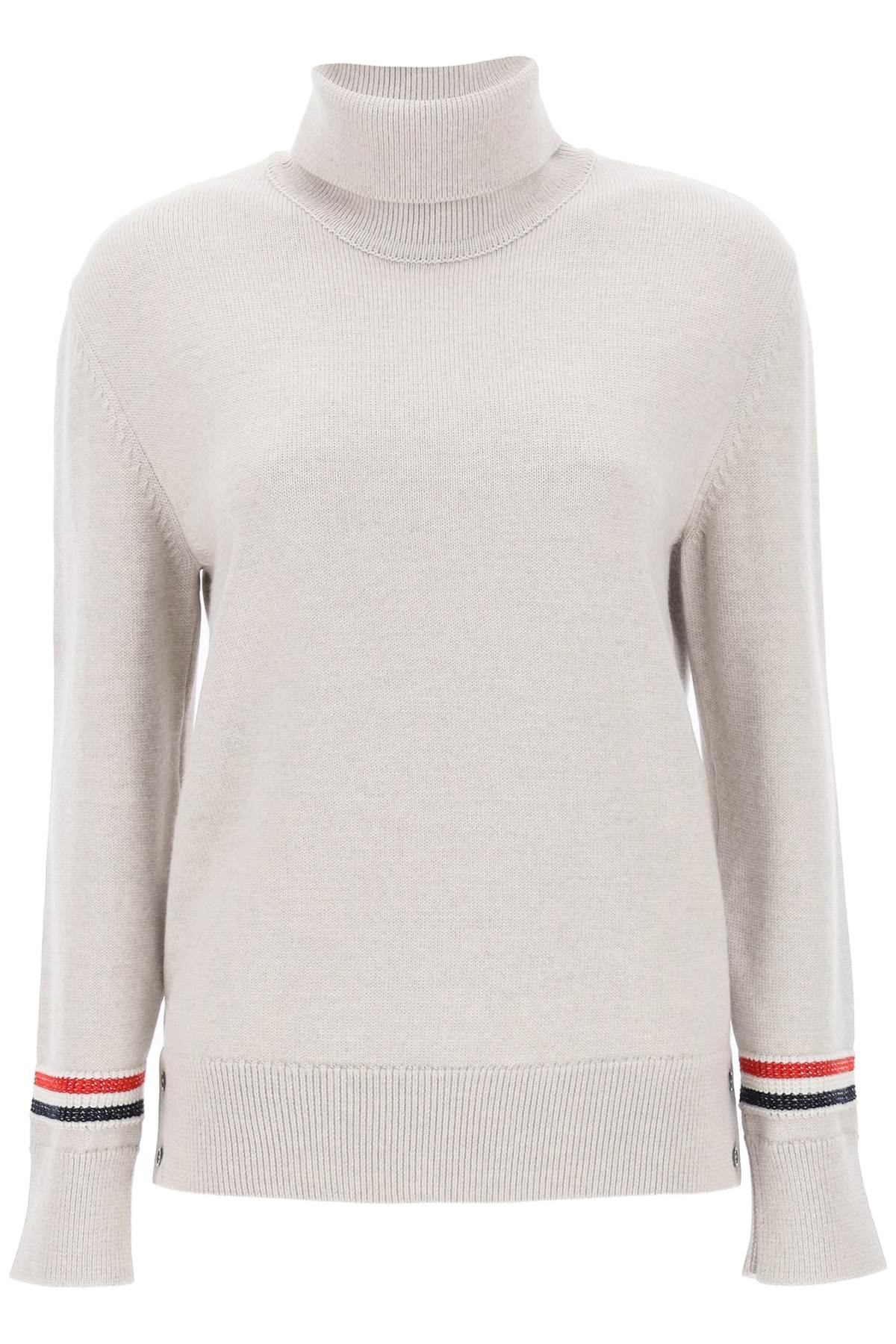 Thom Browne THOM BROWNE turtleneck sweatear with tricolor intarsia