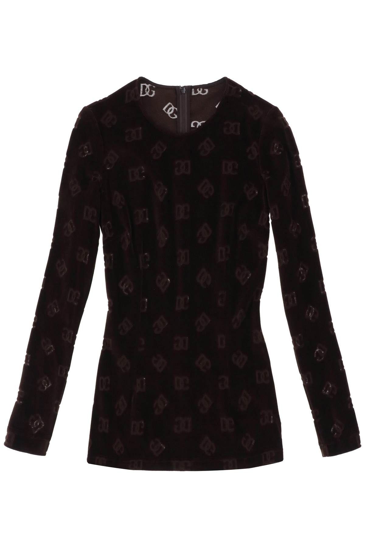 Dolce & Gabbana DOLCE & GABBANA long-sleeved top in monogram chenille