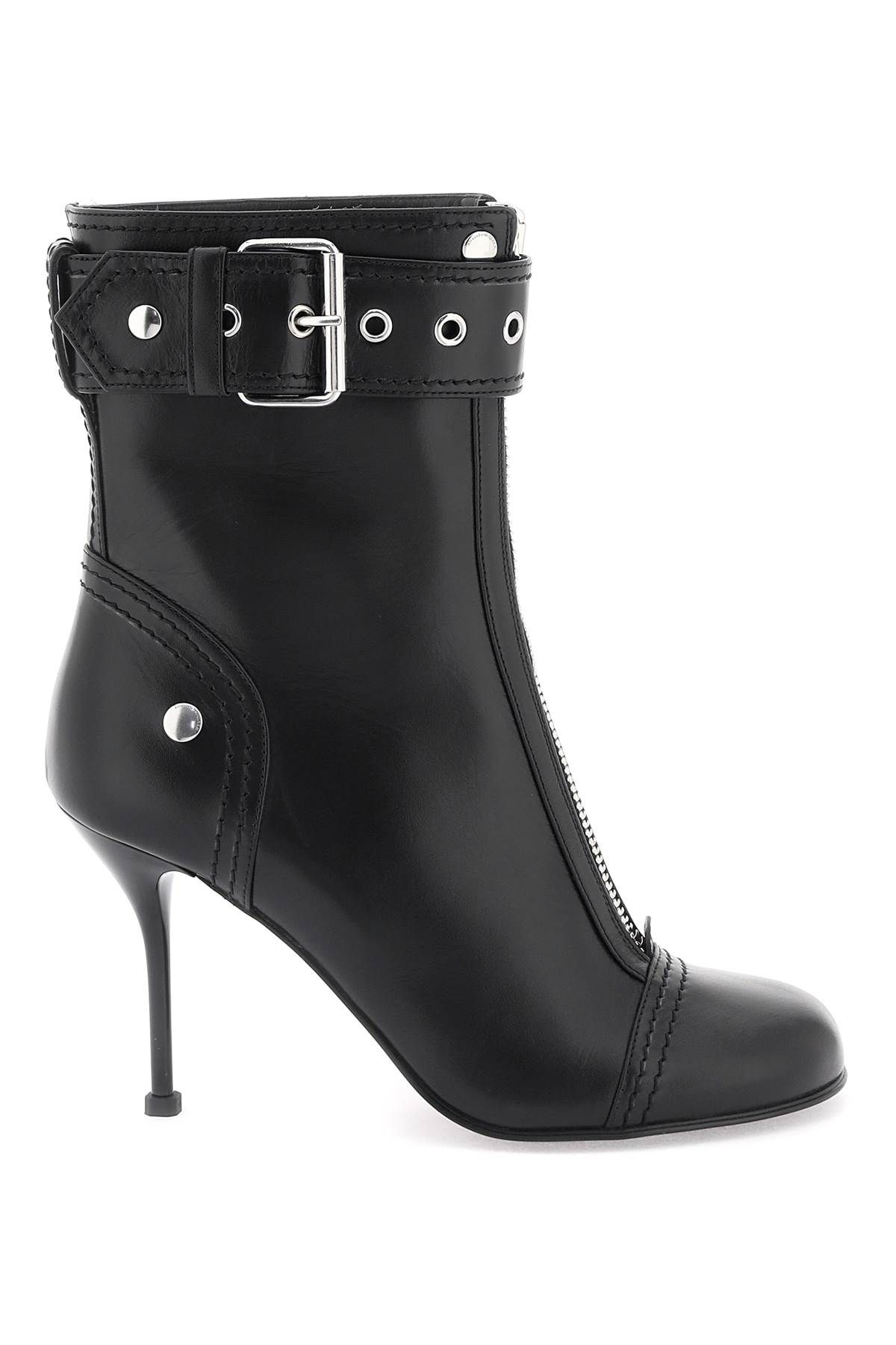 Alexander McQueen ALEXANDER MCQUEEN leather ankle boots with buckle