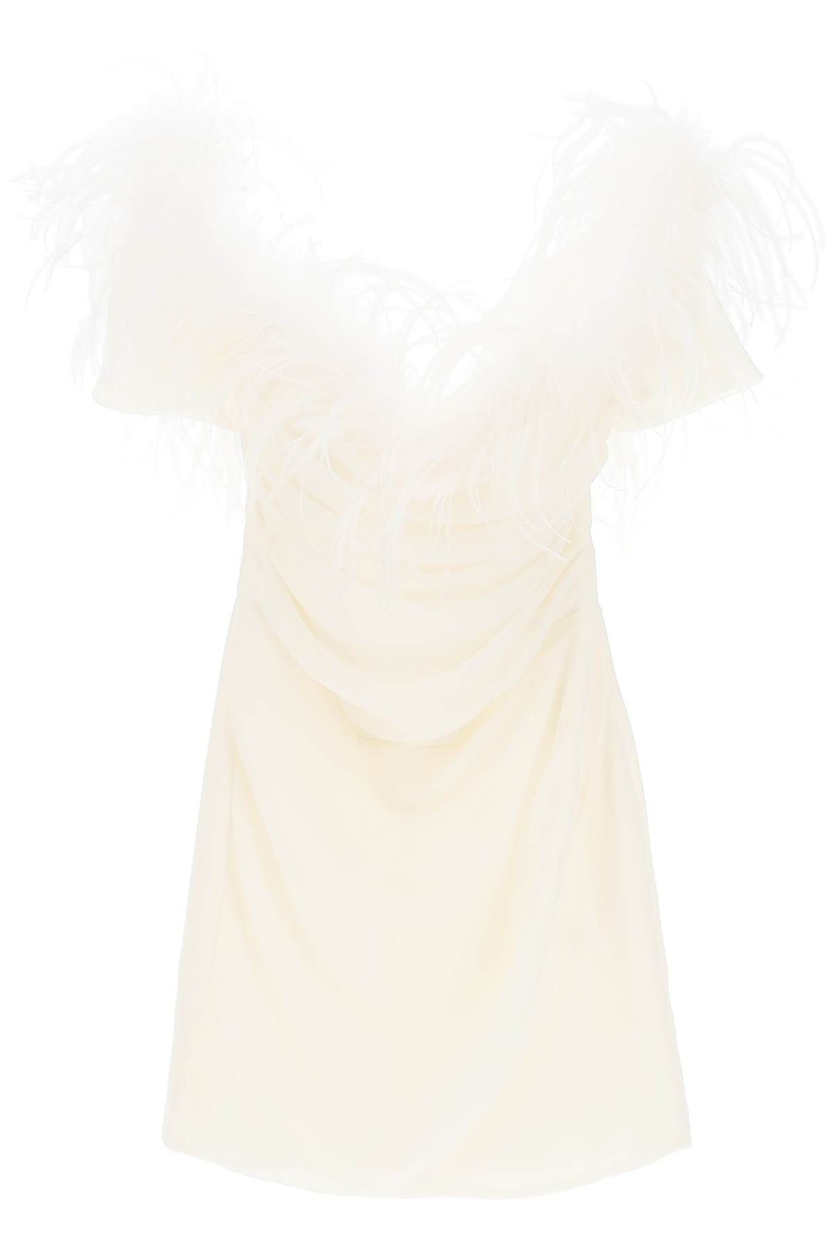 GIUSEPPE DI MORABITO GIUSEPPE DI MORABITO mini dress in poly georgette with feathers