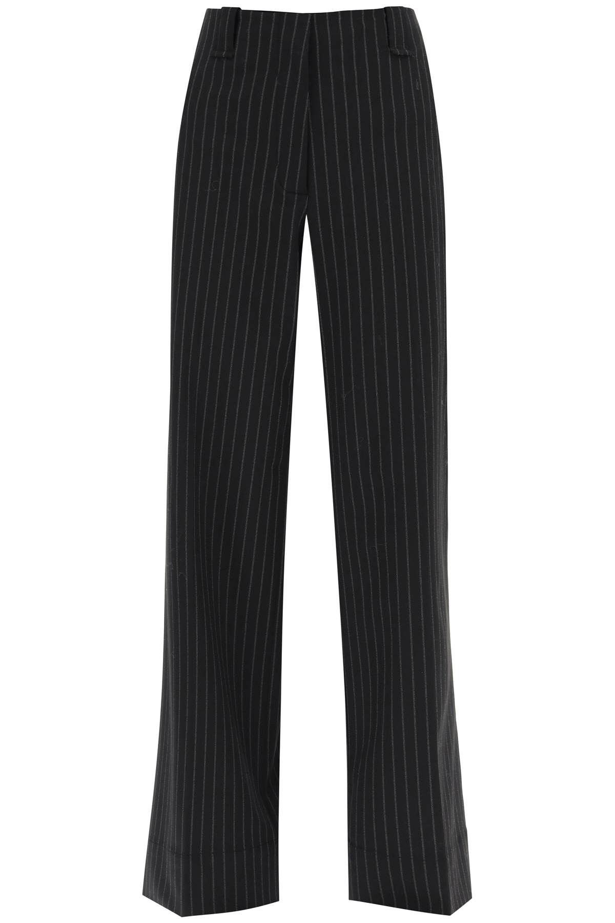 Ganni GANNI pinstriped wide leg pants