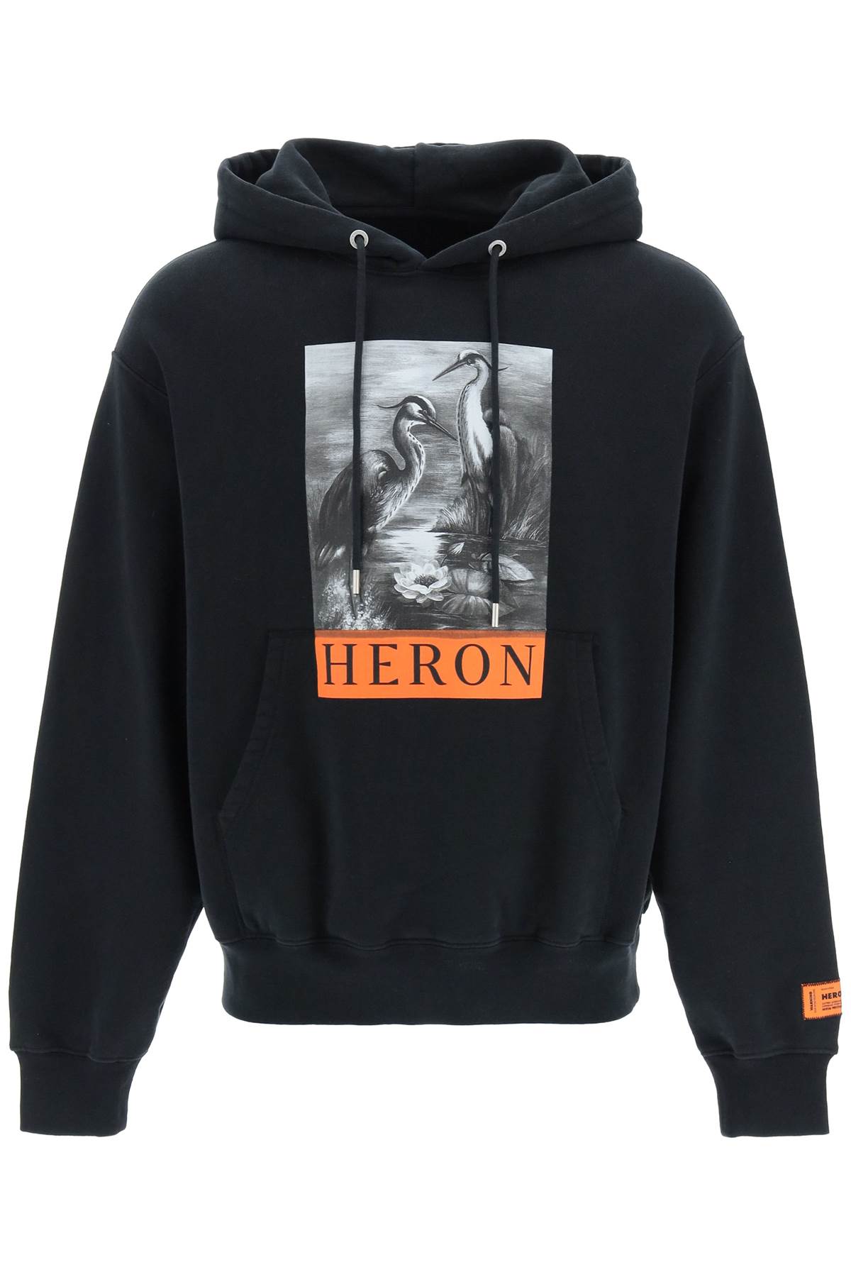 HERON PRESTON HERON PRESTON b/w herons print hoodie