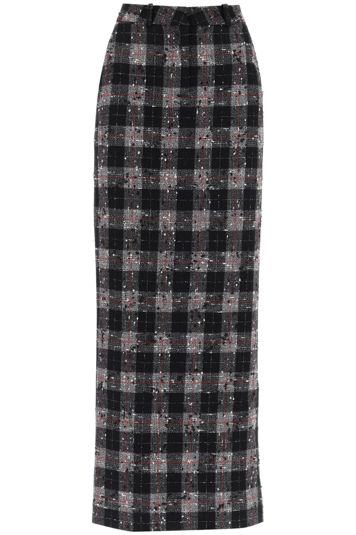 Alessandra Rich ALESSANDRA RICH maxi skirt in boucle' fabric with check motif