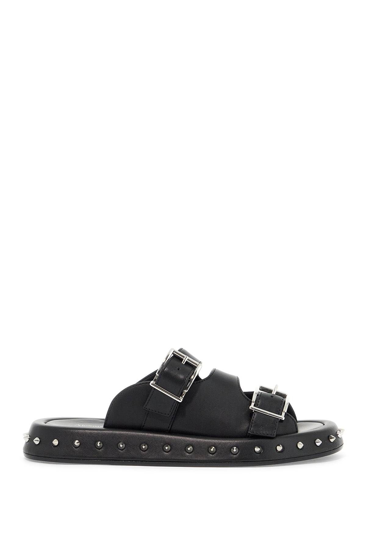 Alexander McQueen ALEXANDER MCQUEEN leather punk slides for ed