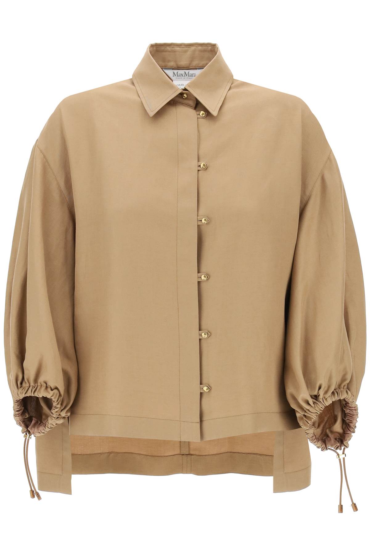 Max Mara MAX MARA maxi linen and silk rodeo shirt