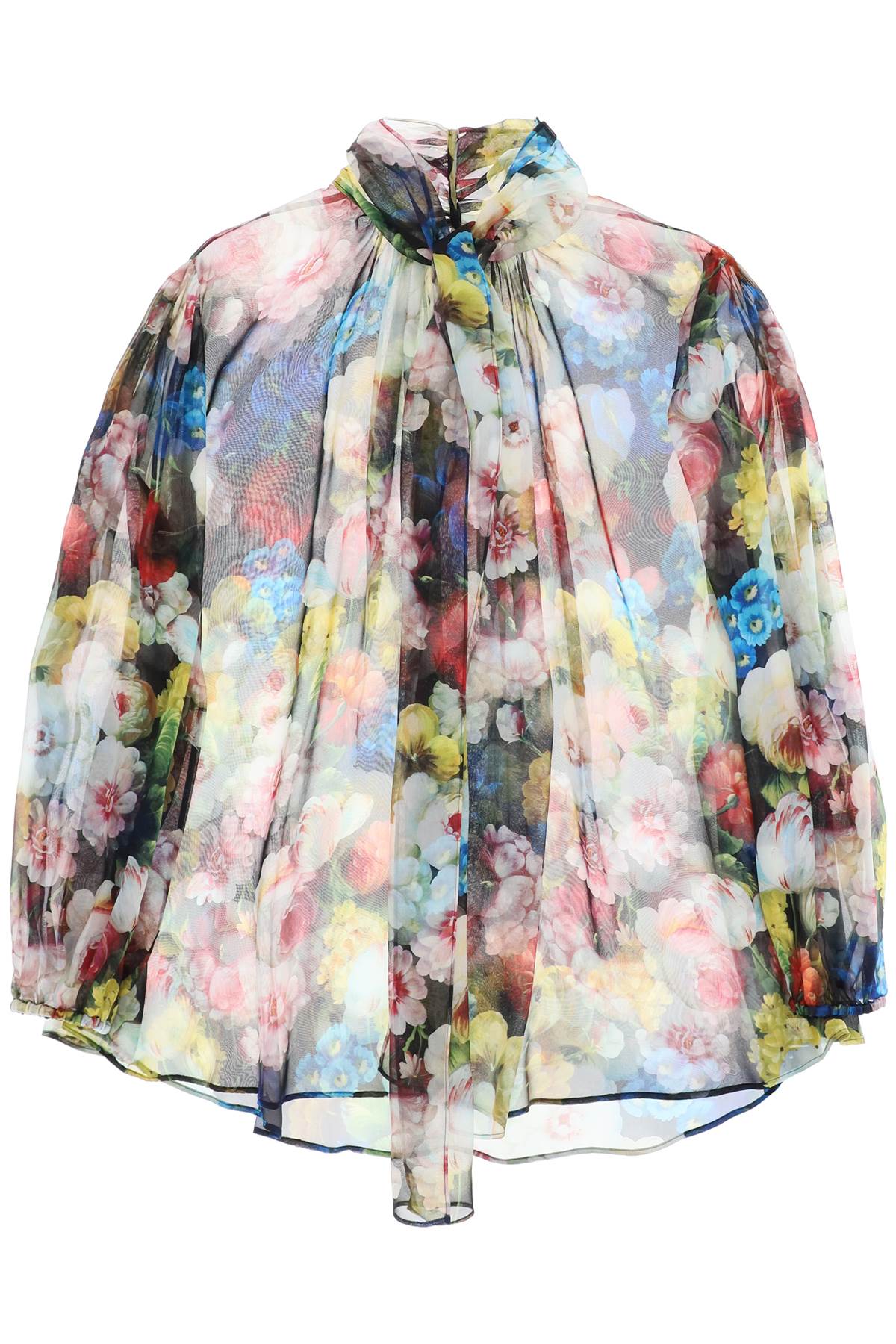 Dolce & Gabbana DOLCE & GABBANA nocturnal flower lavallière-tie blouse