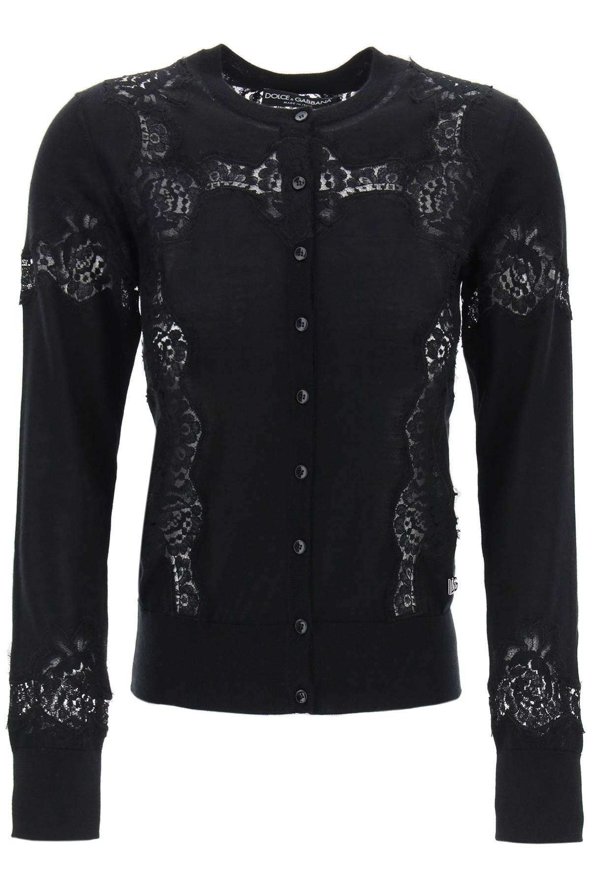 Dolce & Gabbana DOLCE & GABBANA lace-insert cardigan with eight