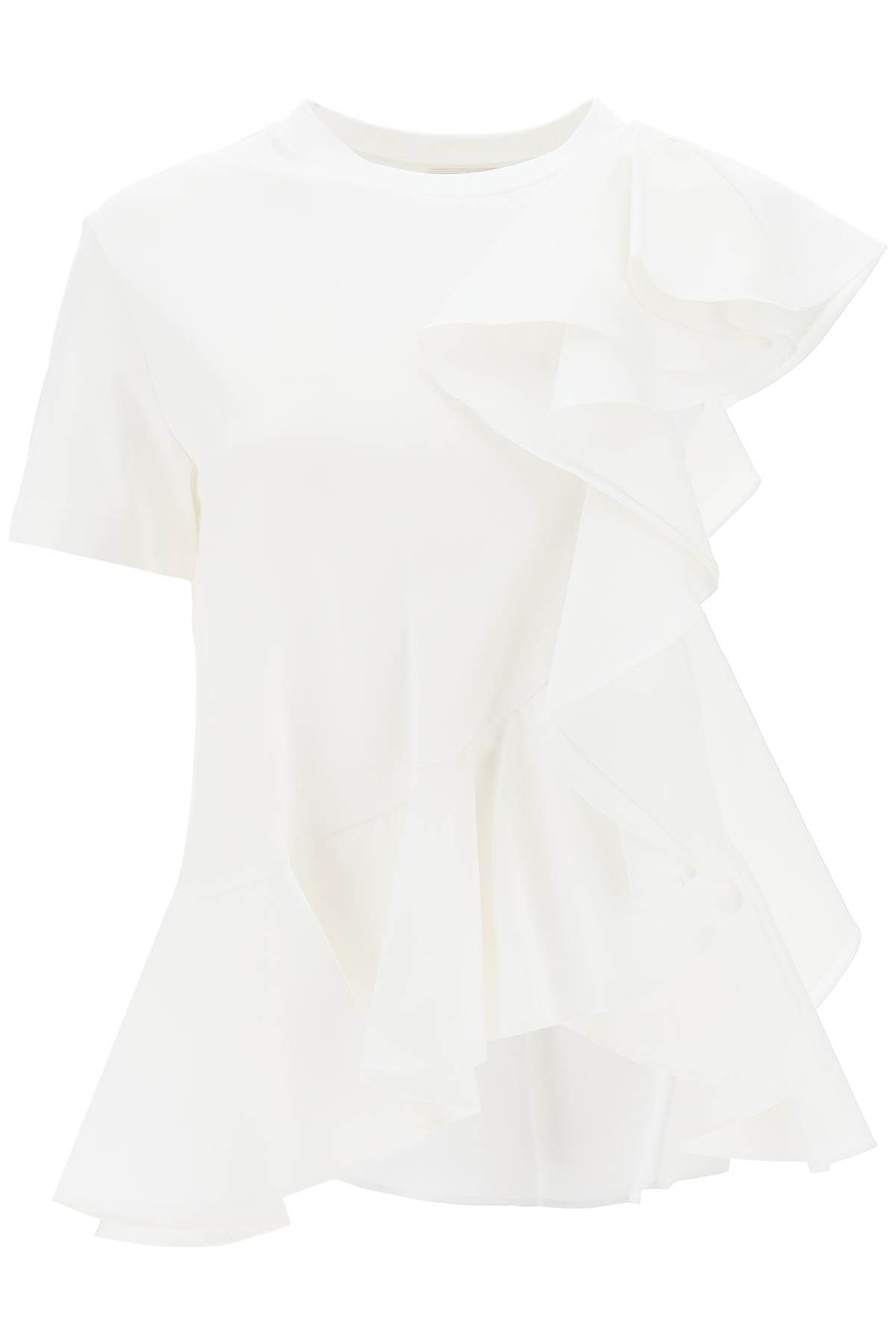 Alexander McQueen ALEXANDER MCQUEEN ruffled asymmetric jersey top