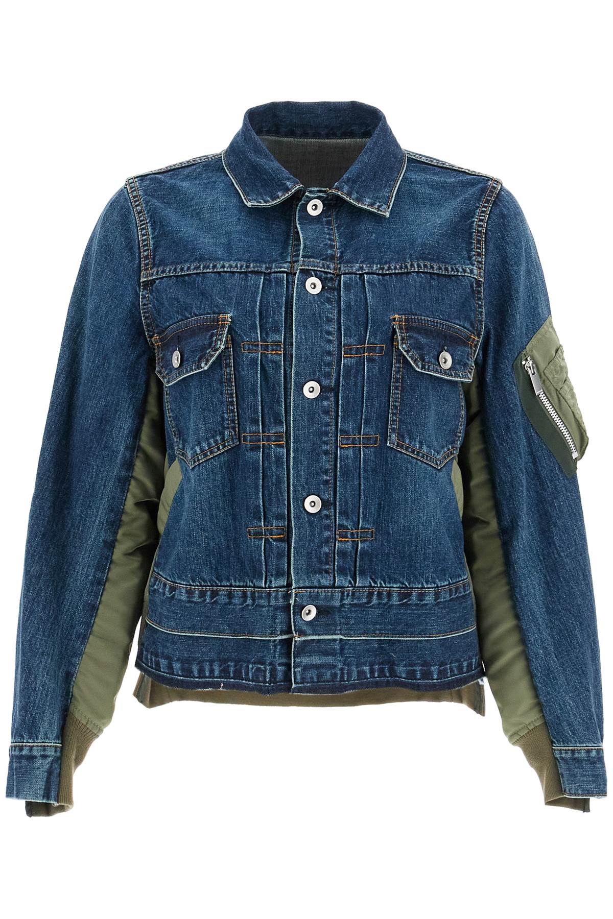 Sacai SACAI denim and nylon jacket for men