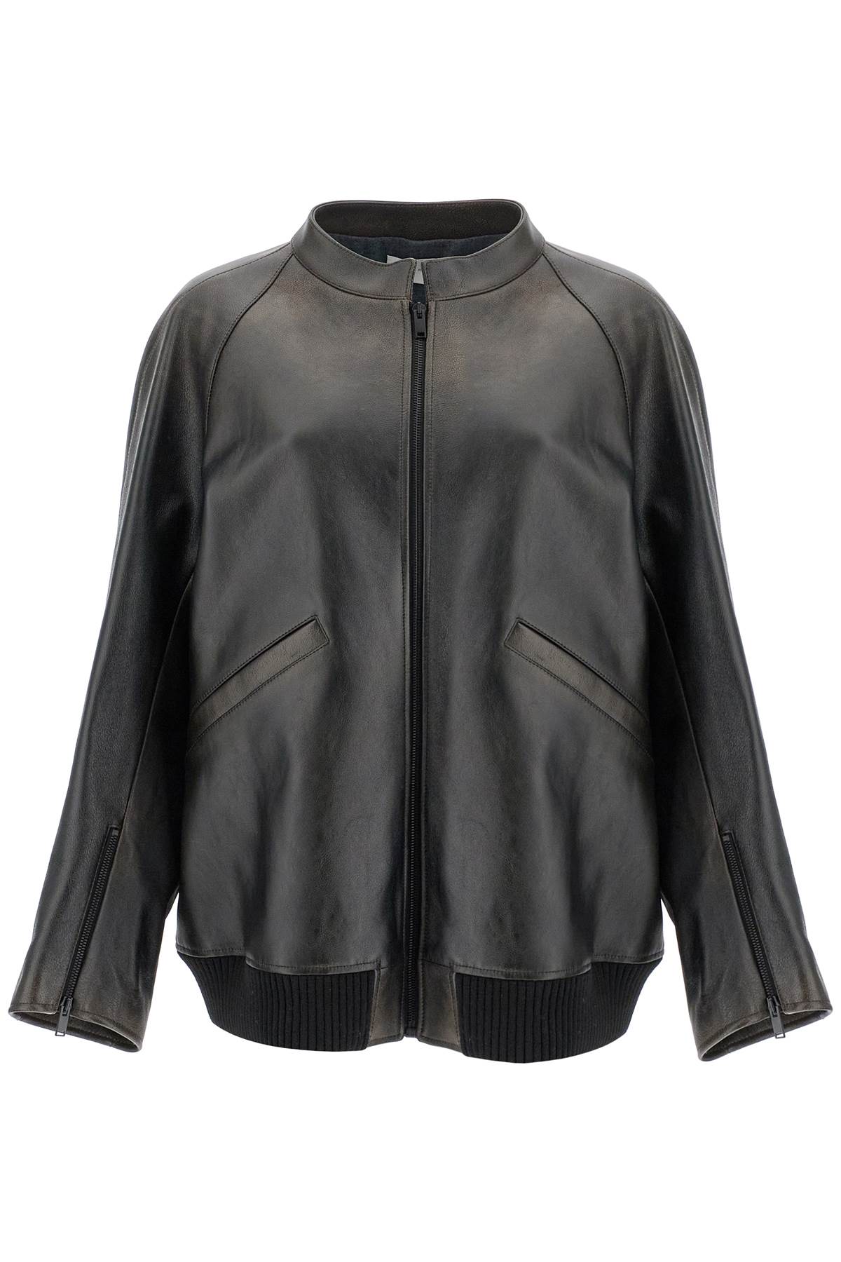 The Row THE ROW oversized leather jacket for