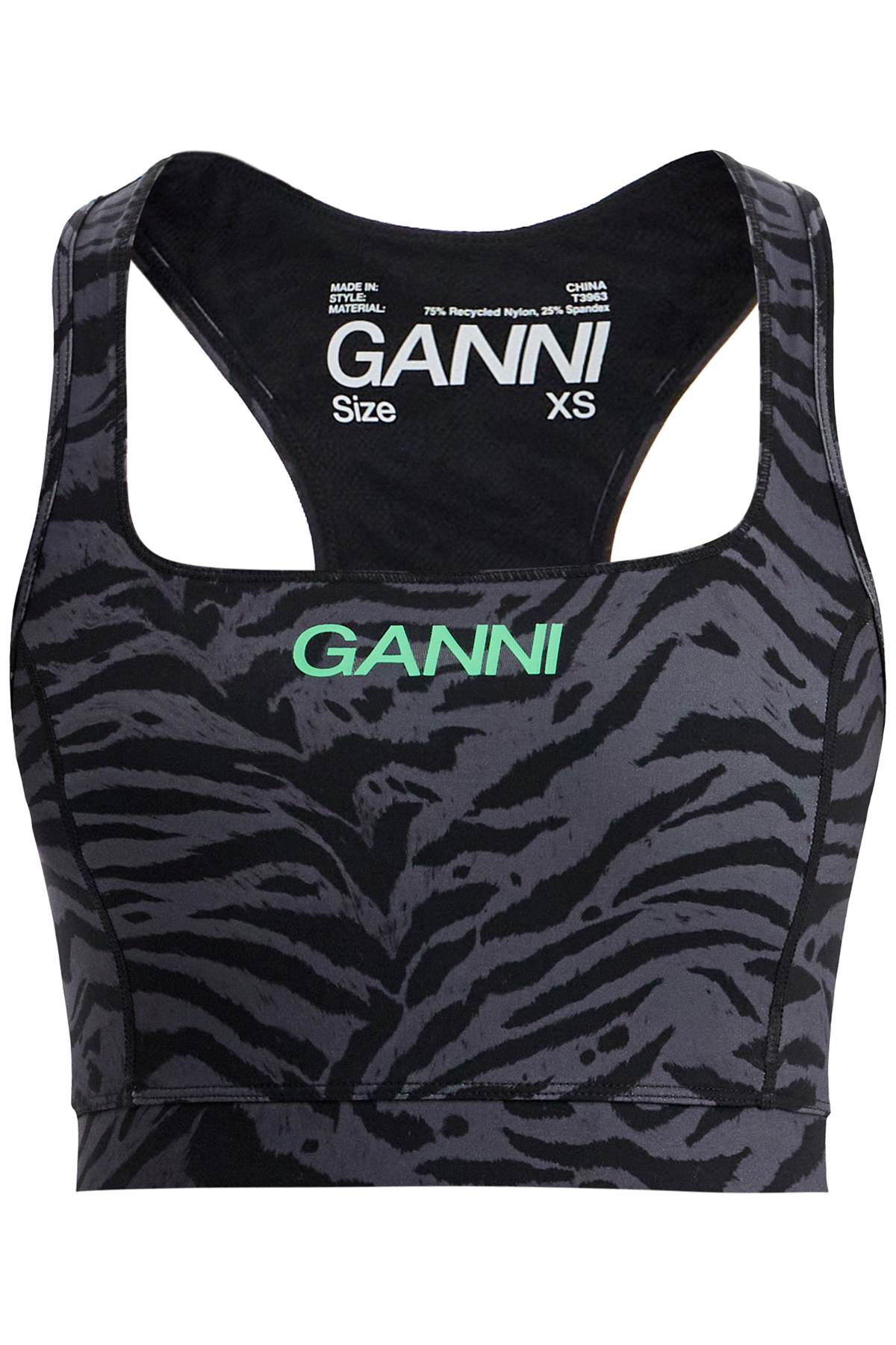 Ganni GANNI sporty animal print top