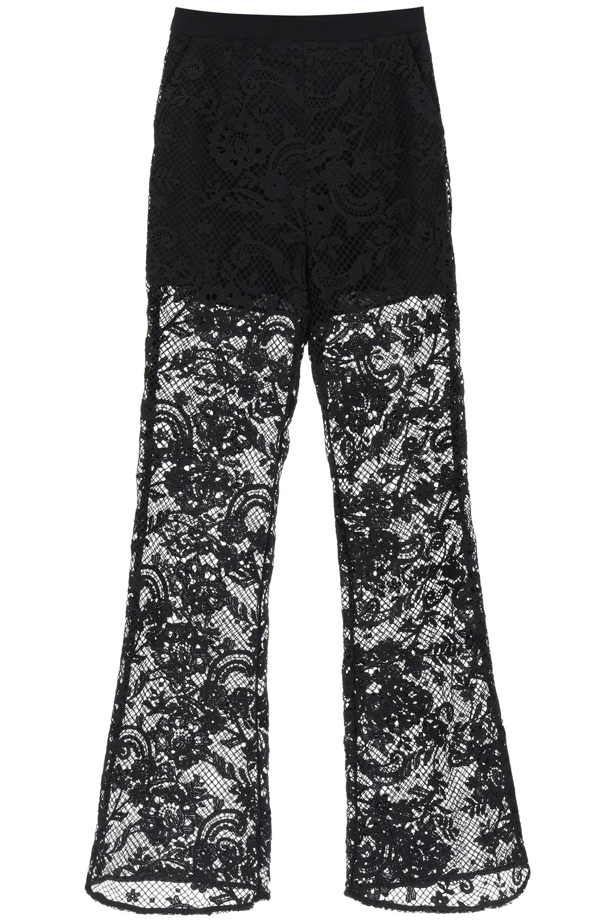  SELF PORTRAIT bootcut pants in floral lace